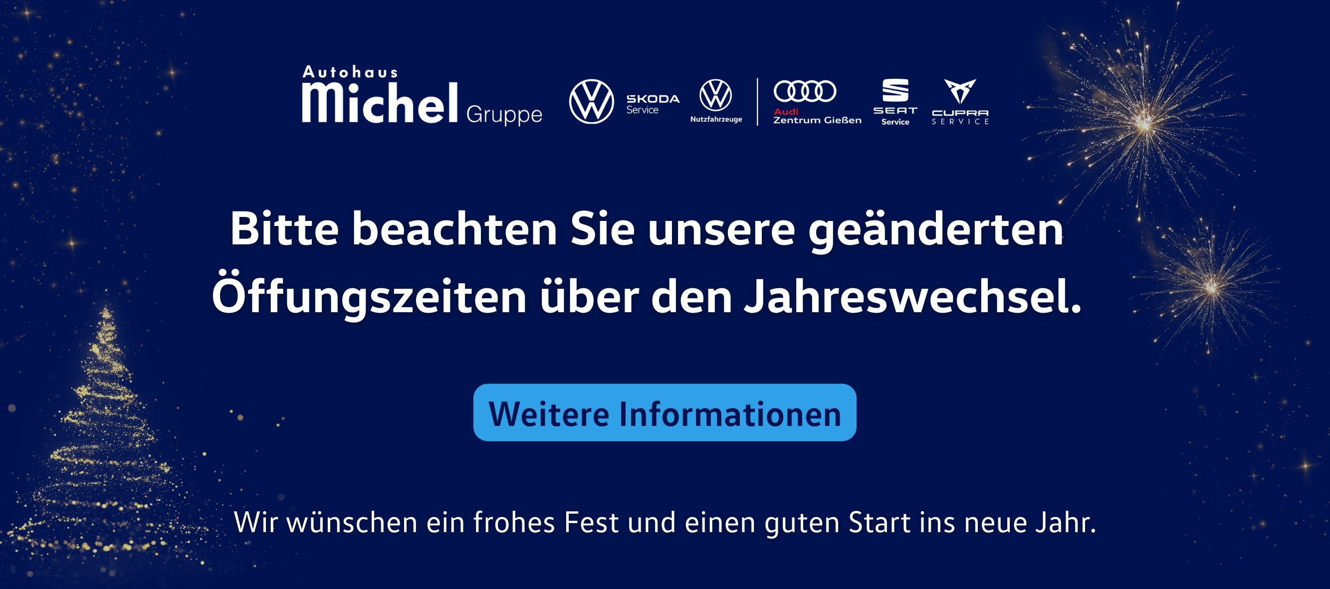 Öffungszeiten über den Jahreswechsel