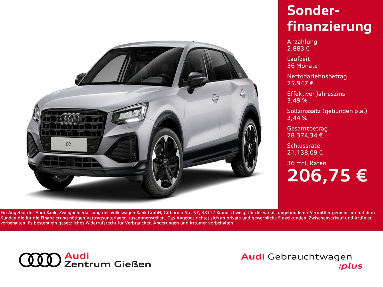Q2 30 TFSI advanced black Navi Assistenzpaket Parken