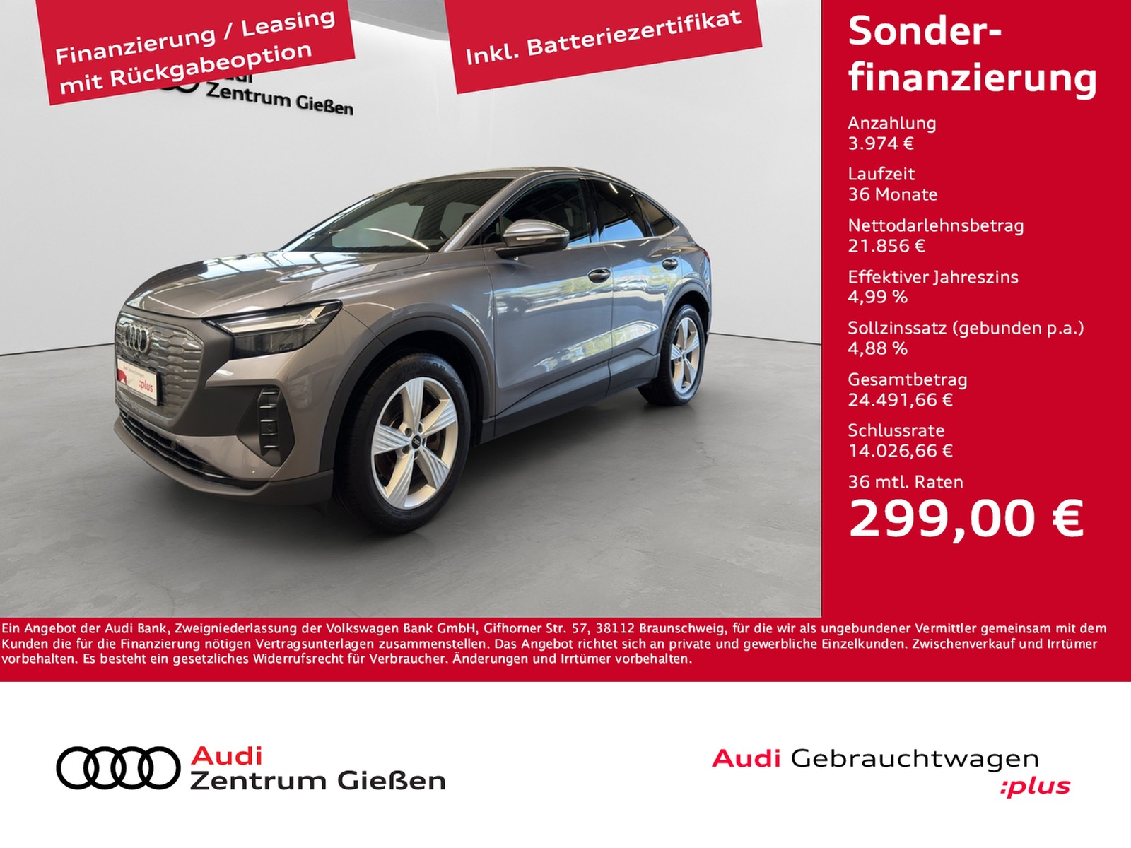 Q4 e-tron 40 Sportback S line Assistenzpakete