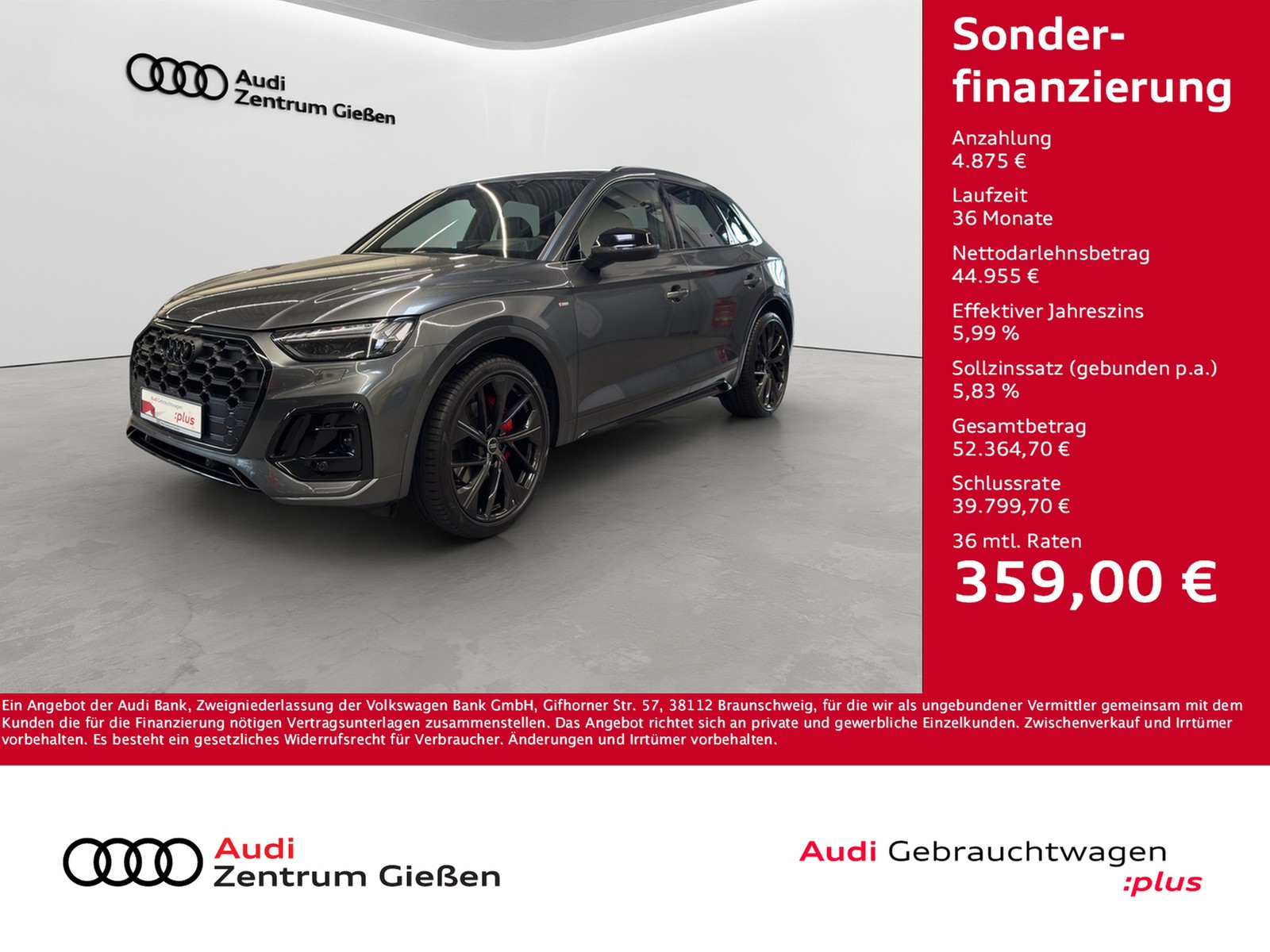 Q5 40 TDI quattro S line Black AHK B&O HuD 360°Kamera
