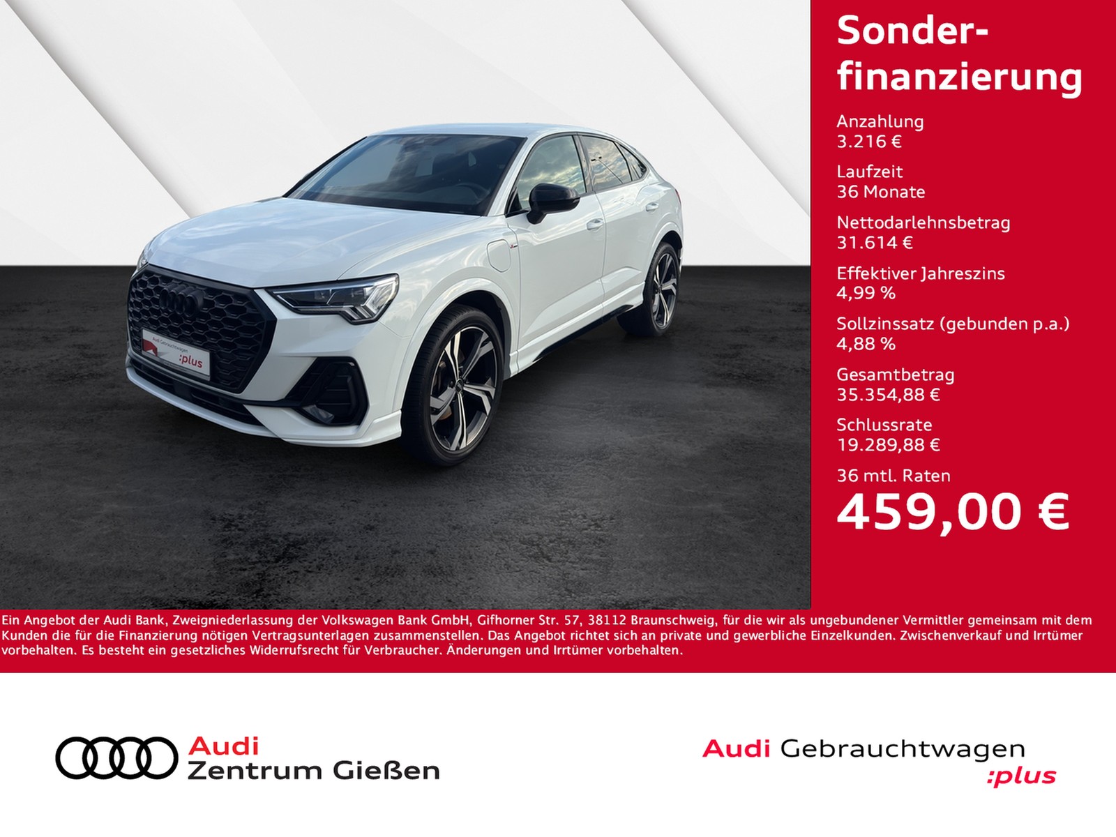 Q3 Sportback 45 TFSI e S line black Businesspaket