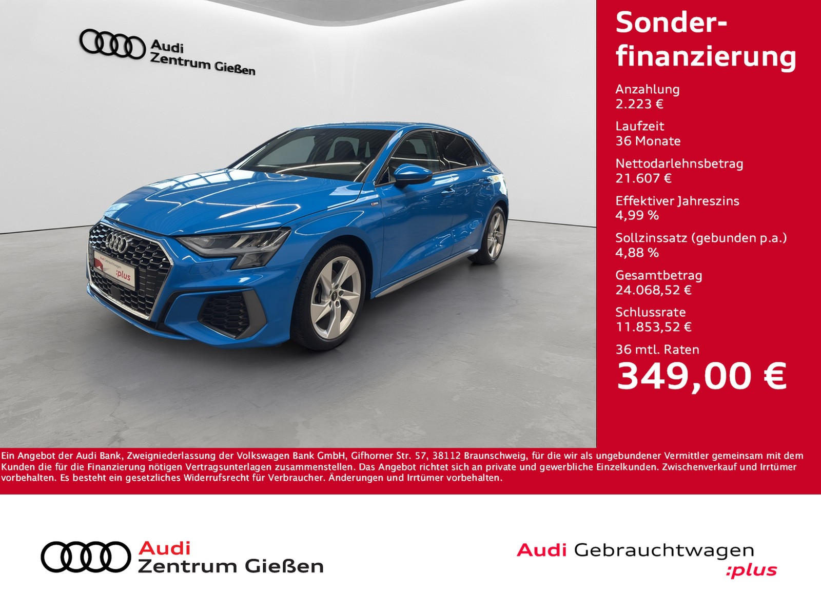 A3 Sportback 30 TFSI S line Parklenkassistent Tempomat