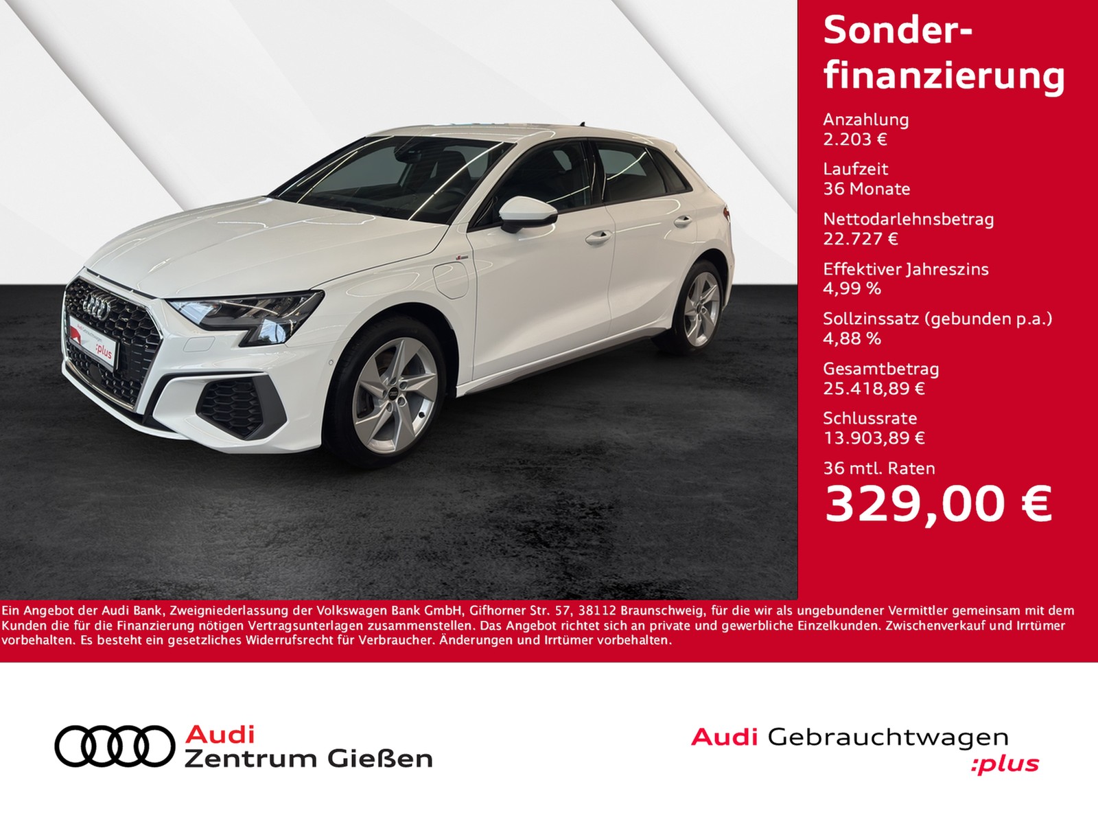 A3 Sportback 40 TFSI e S line Kamera Navi