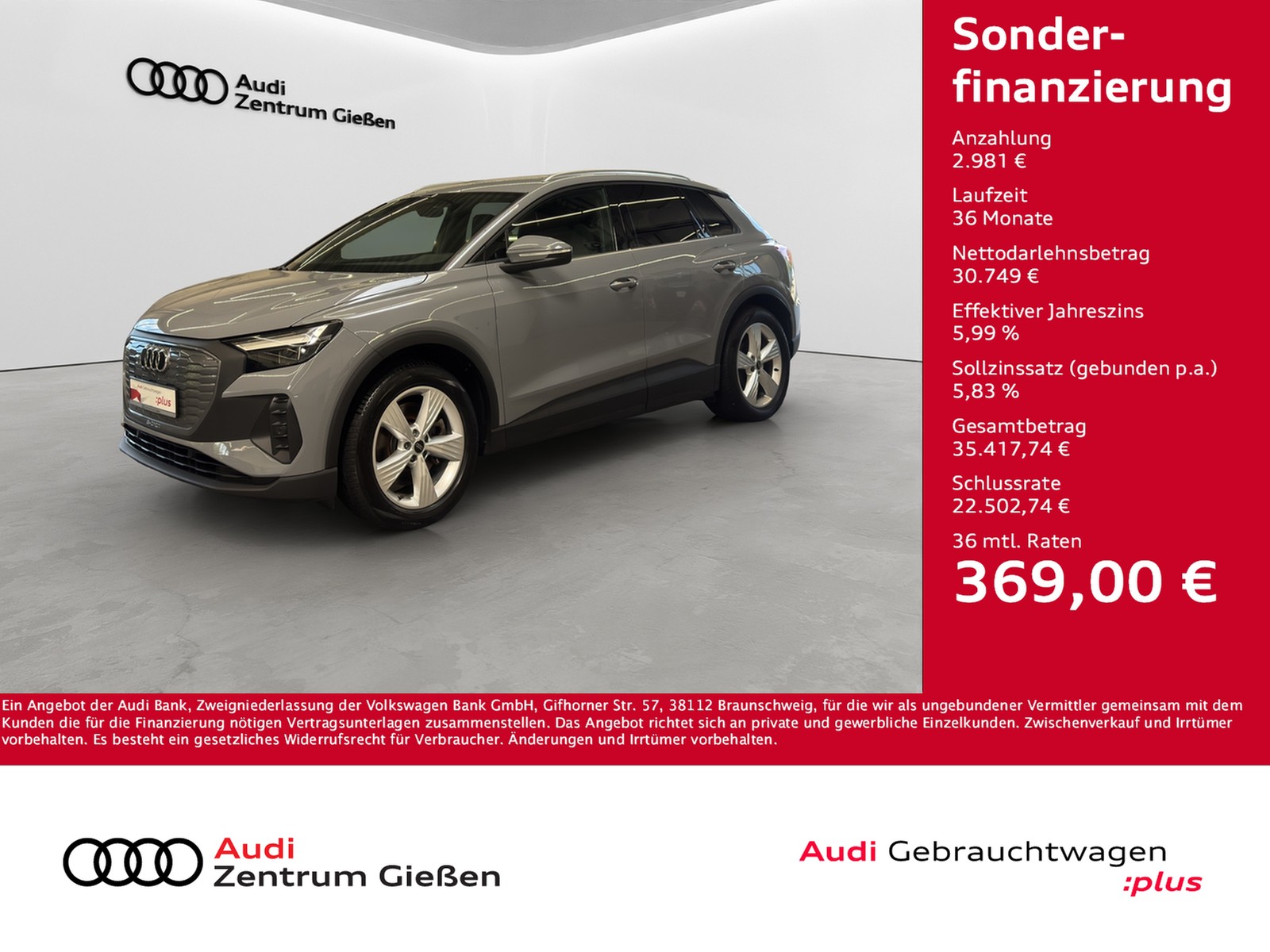 Q4 e-tron 40 basis AHK Navi Assistenzpaket