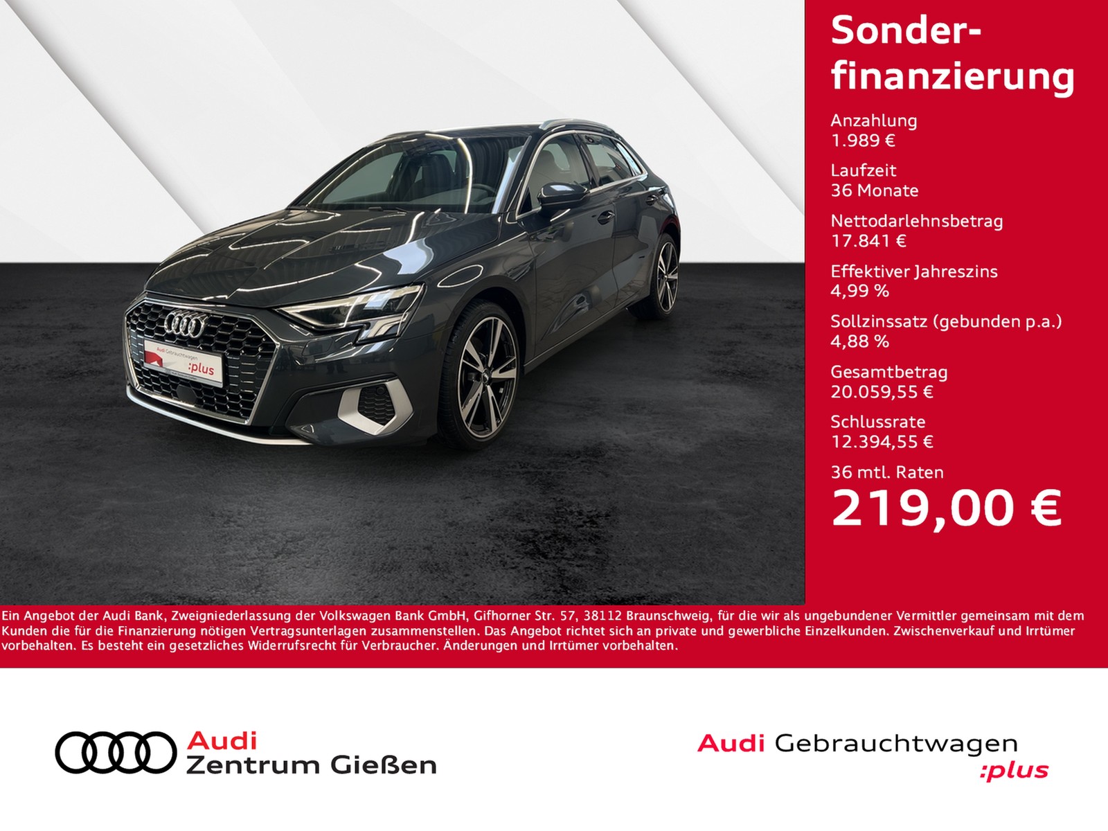 A3 Sportback 30 TFSI advanced AHK LED Infotainment-Paket