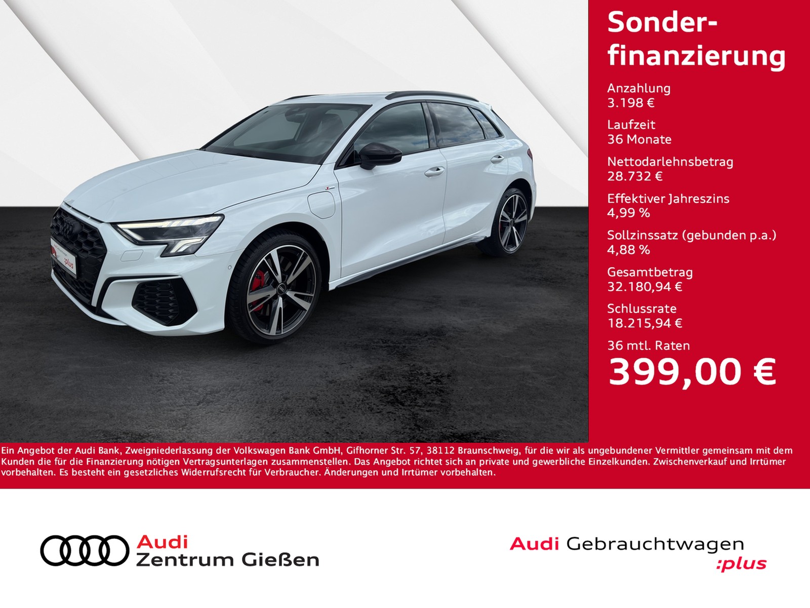 A3 Sportback 45 TFSI e S line Black LED Navi ACC