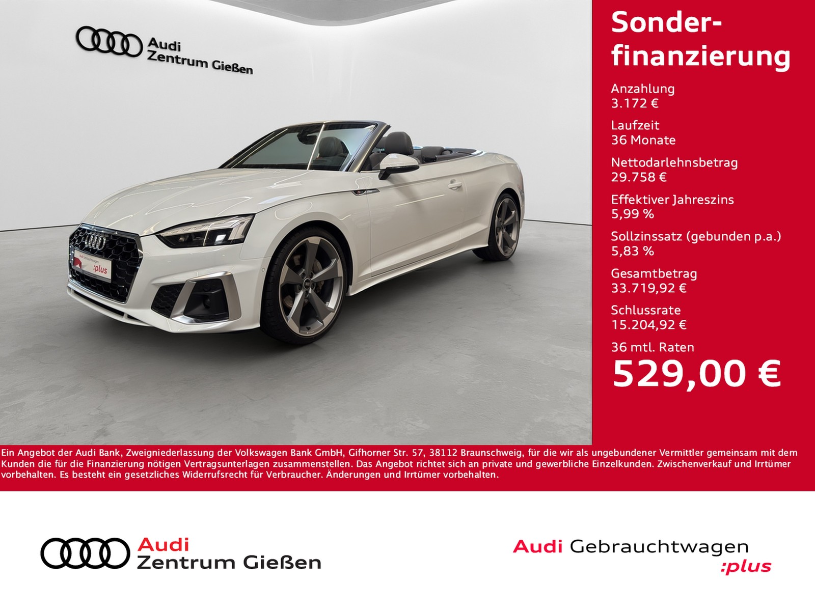 A5 Cabriolet 40 TFSI S line Matrix-LED HuD Navi