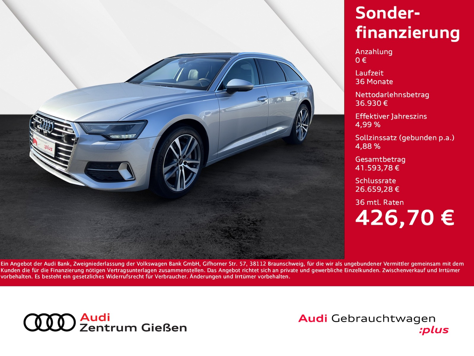 A6 Avant 45 TFSI quattro sport B&O Pano AHK 360°Kamera