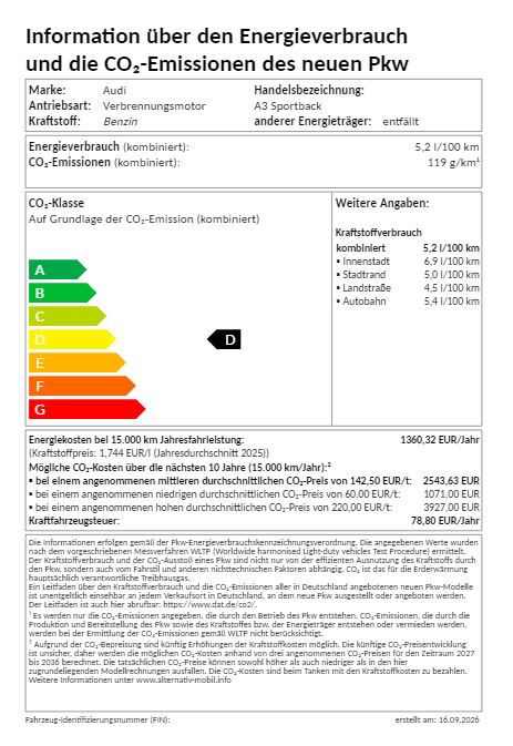 A3 Sportback TFSI 85 kW S tronic UPE 37800 Tech plus, Businesspaket plus