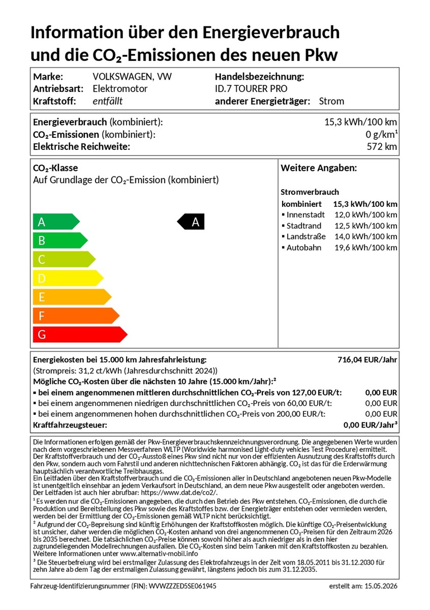 ID.7 Tourer Pro 210 kW/77kWh Black Style AHK IQ-Light Kamera