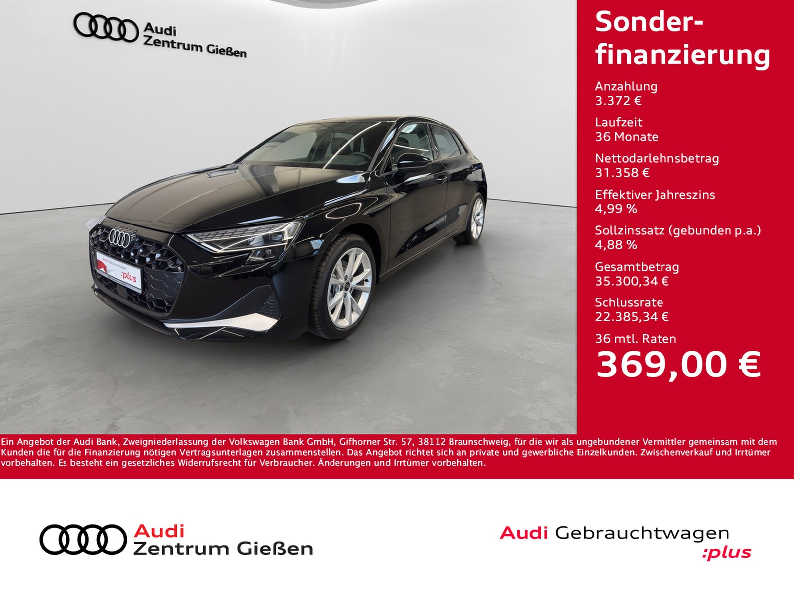 A3 Sportback 35 TFSI advanced HUD SONOS NAVI LED