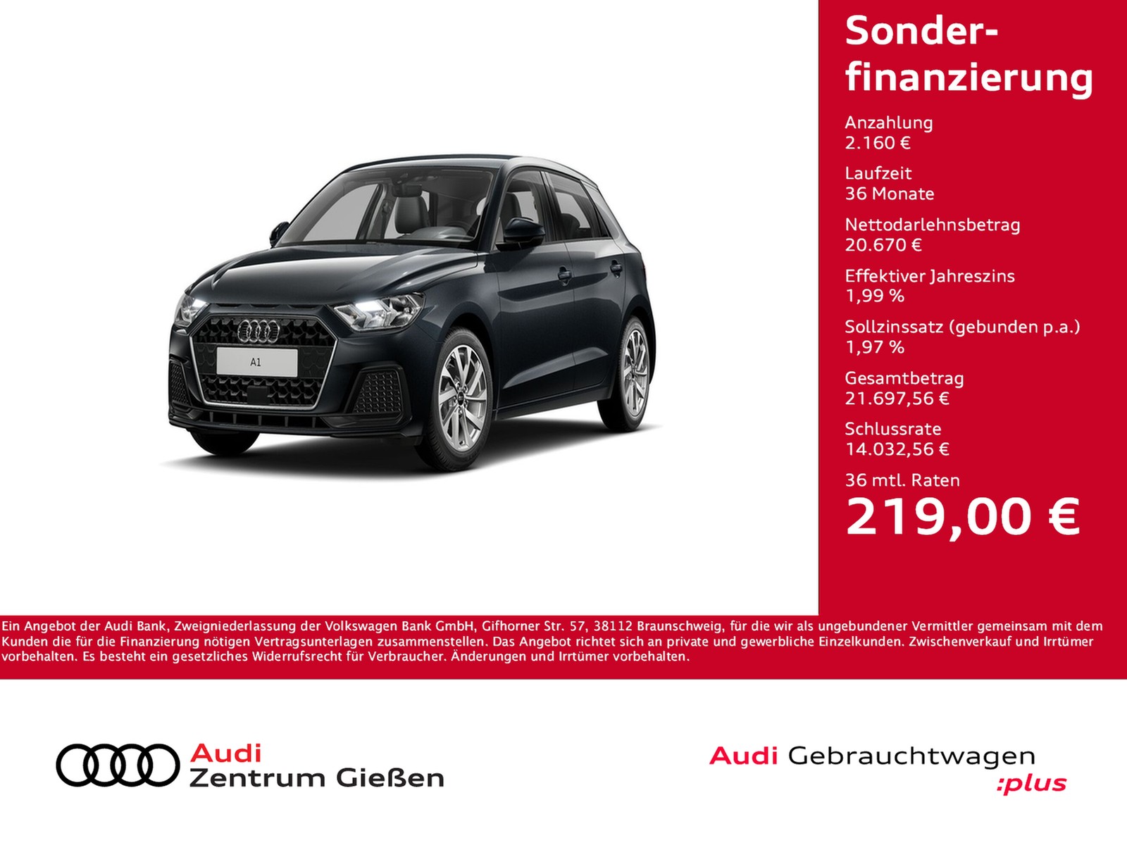 A1 Sportback 25 TFSI advanced smartphone interface Einparkhilfe Sitzheizung