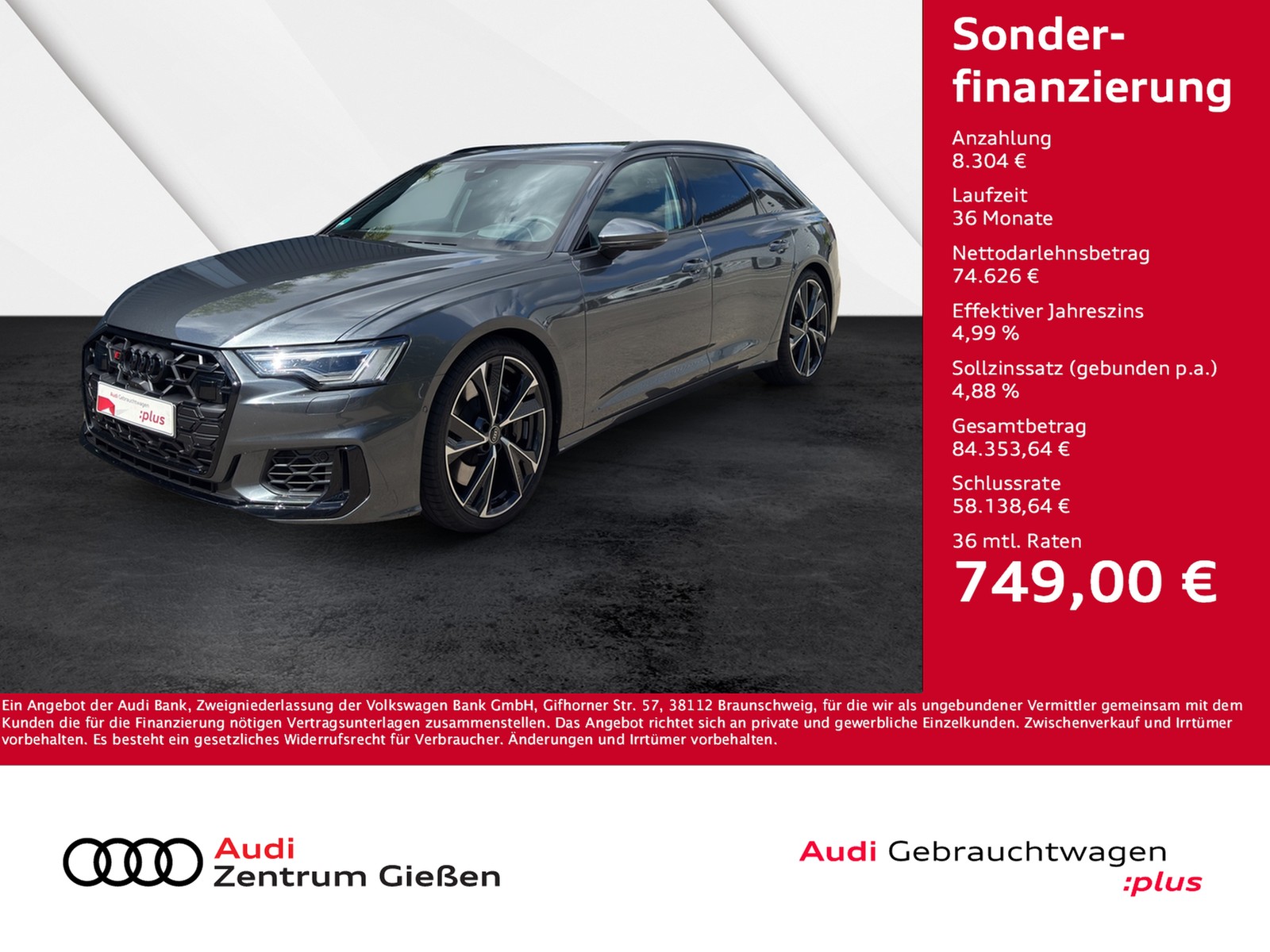 S6 Avant TDI quattro Black B&O HuD MATRIX 360°Kamera