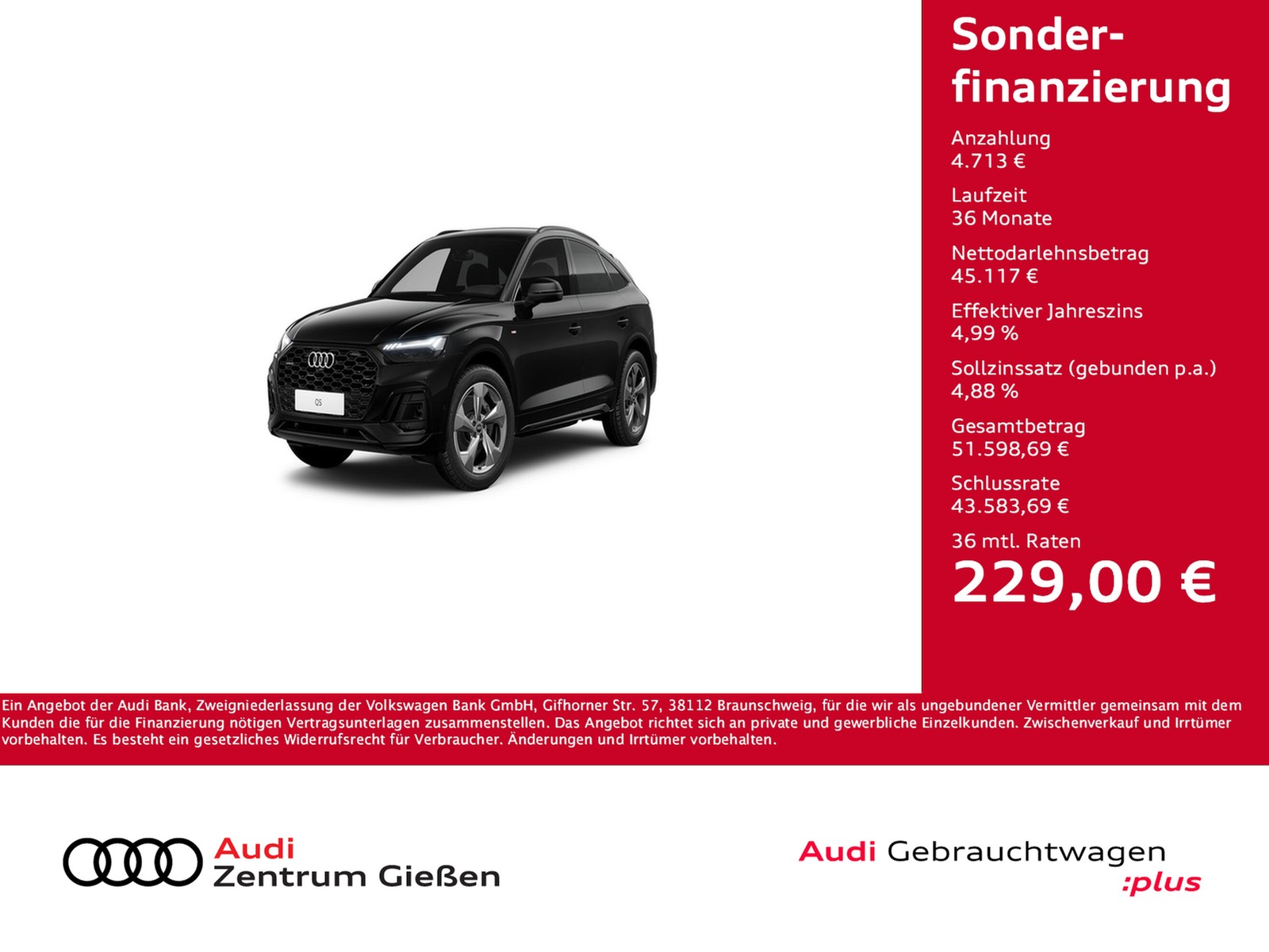 Q5 Sportback 45 TFSI quattro S line Black AHK