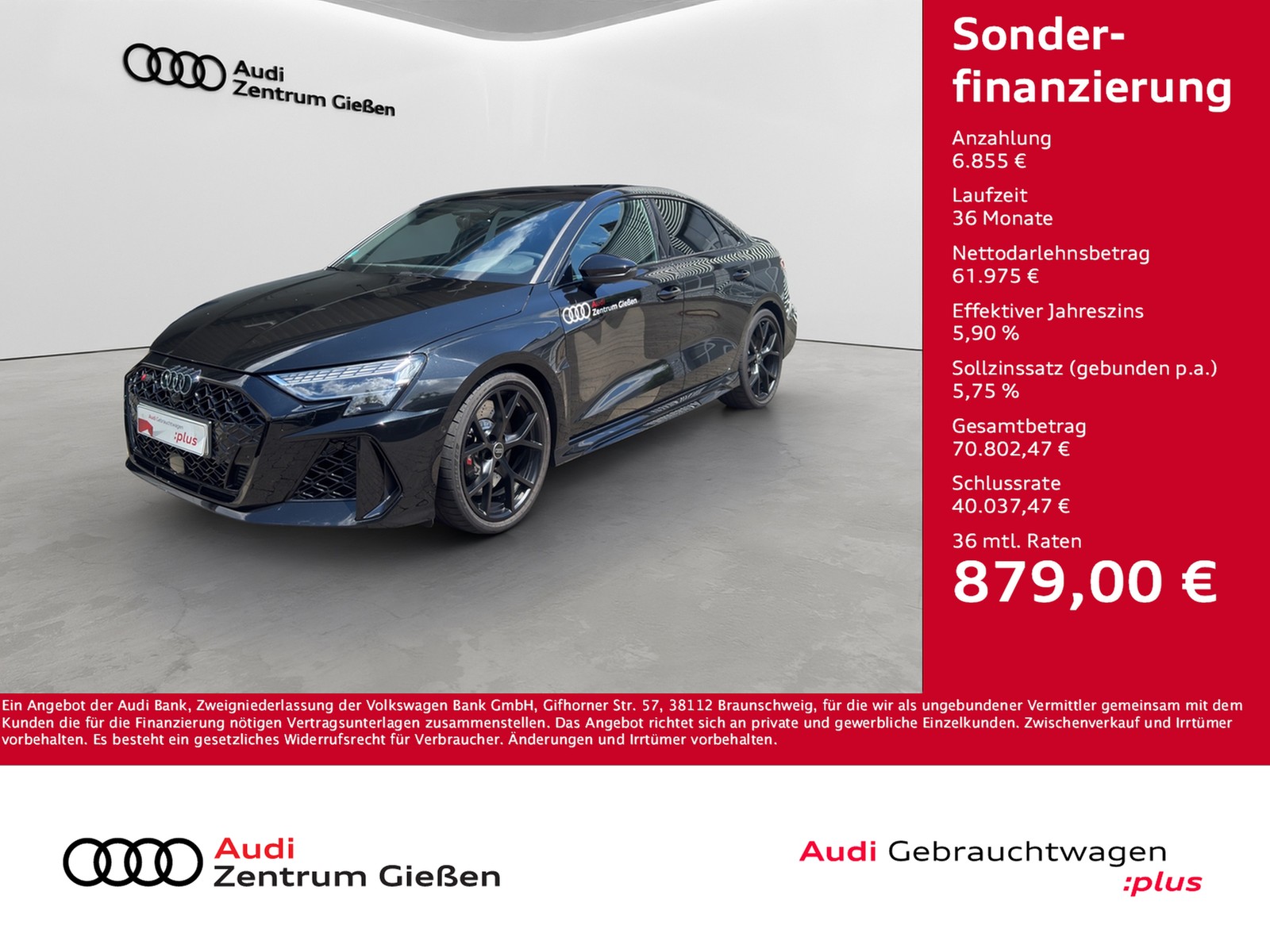 RS 3 Limousine TFSI quattro Black Matrix-LED Navi