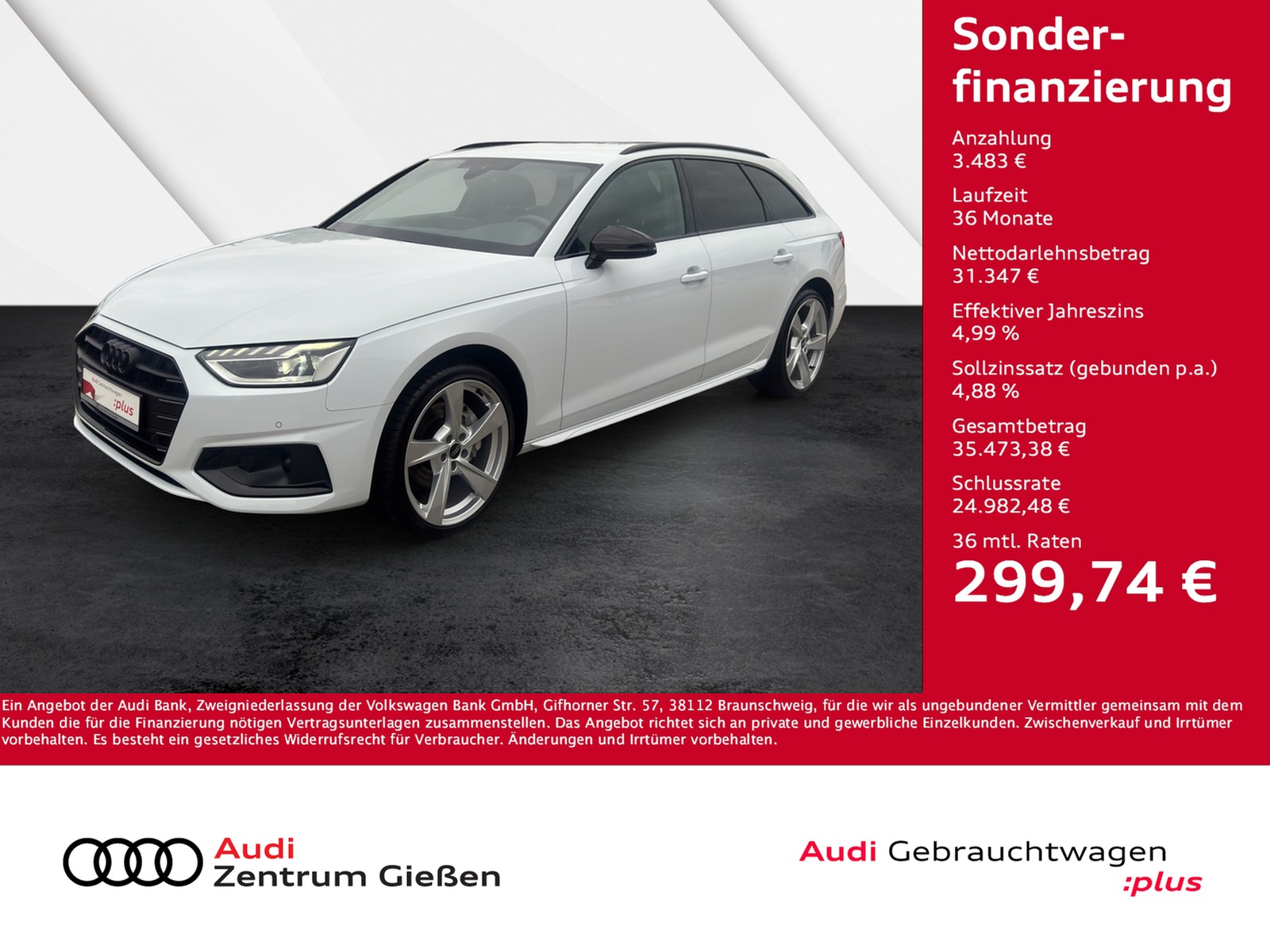 A4 Avant 40 TFSI advanced S line black AHK Assistenzpaket