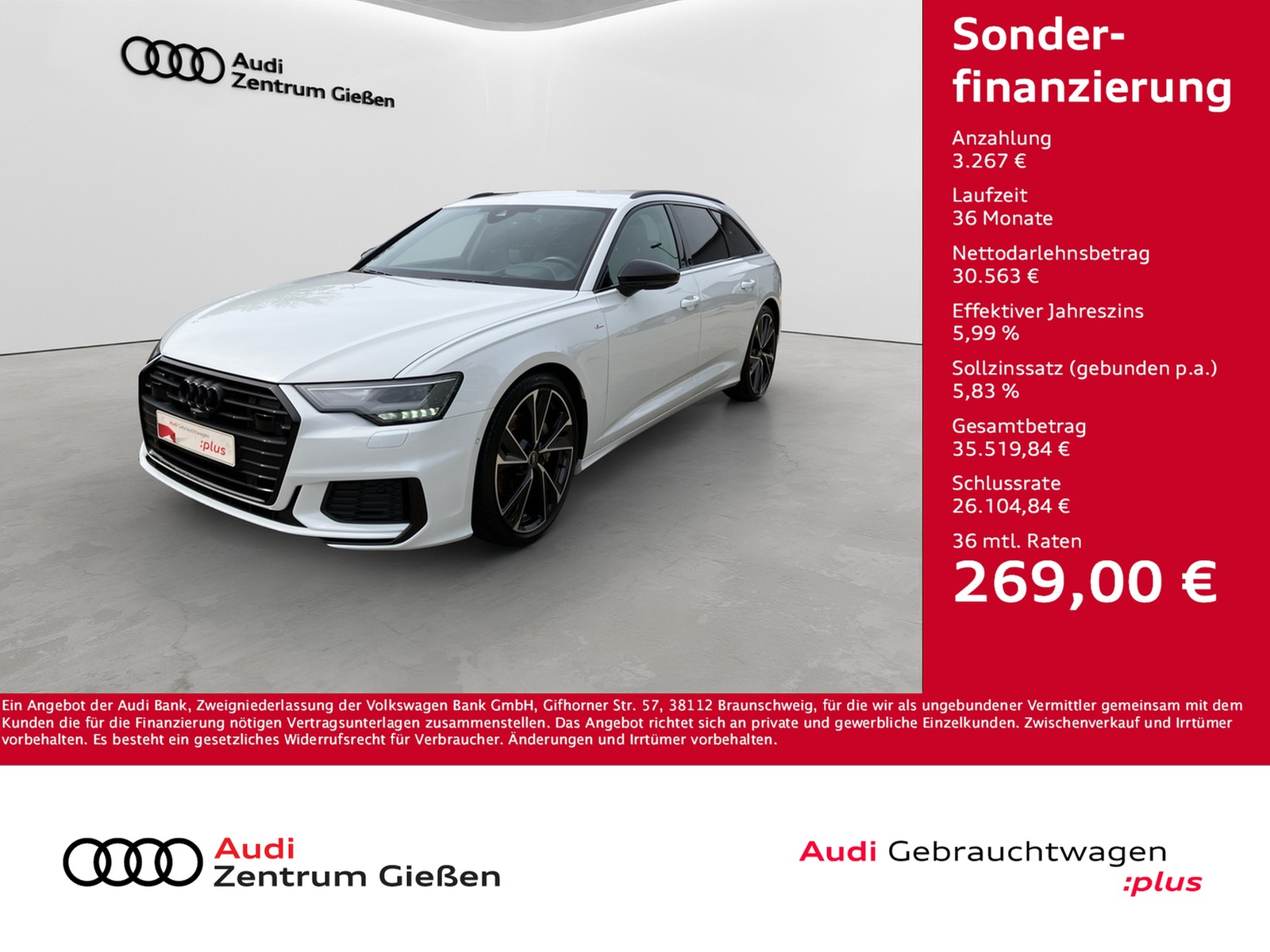 A6 Avant 45 TFSI quattro S line Black HuD AHK 360°Kamera LED Navi