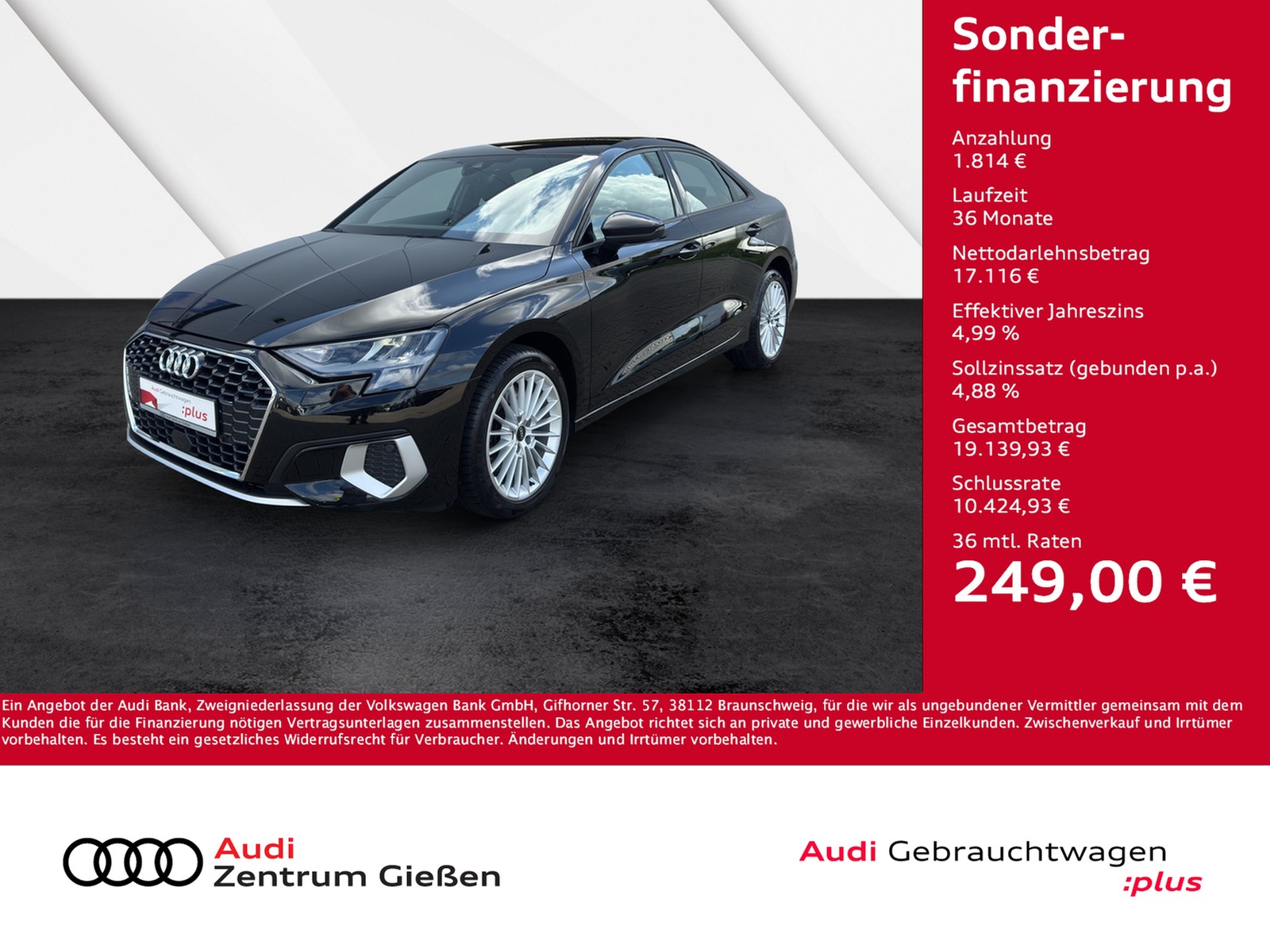 A3 Limousine 30 TFSI S-tronic advanced MMI Navi Plus Businesspaket 