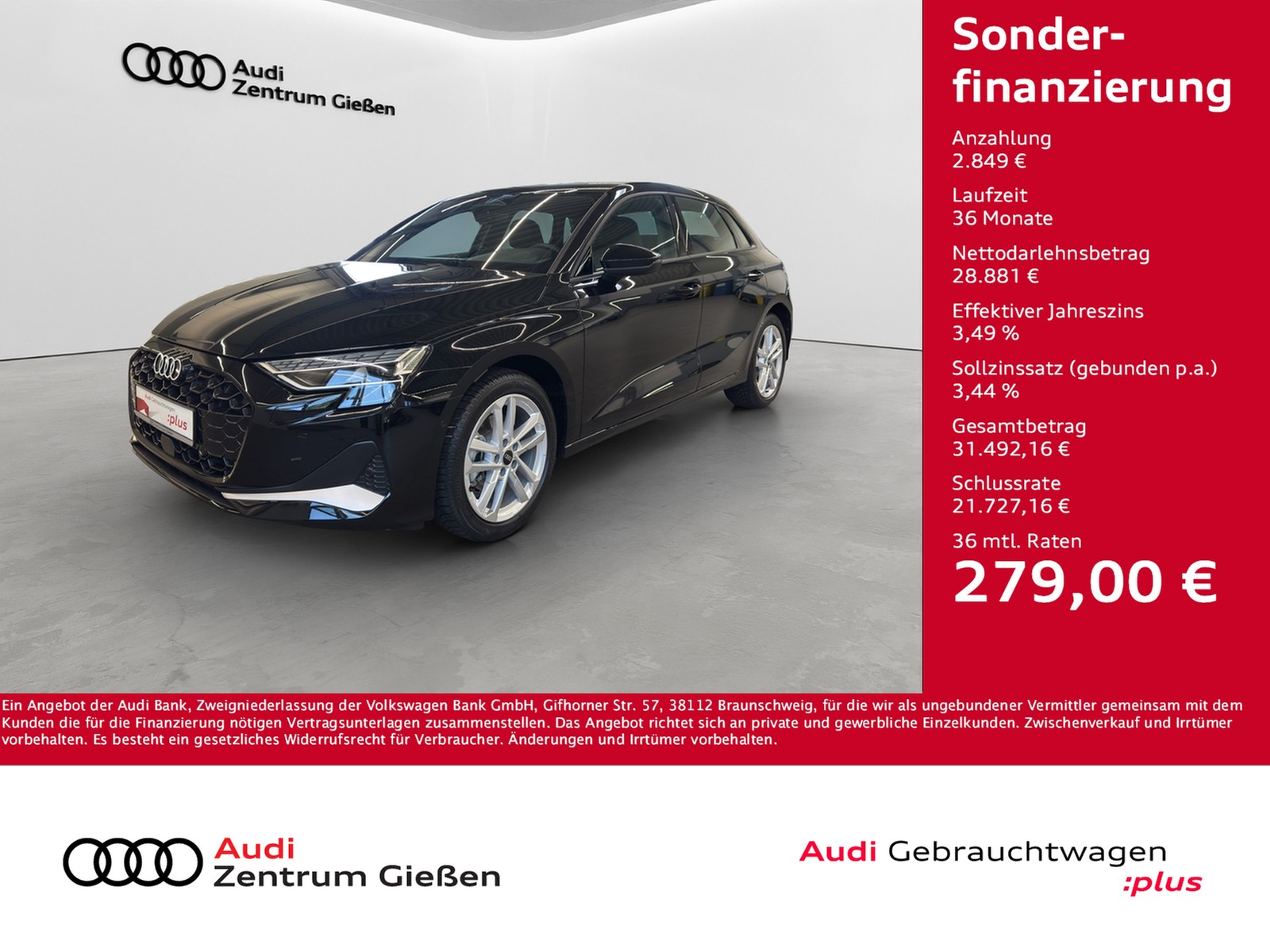 A3 Sportback TFSI S-tronic advanced LED Navi Kamera ACC