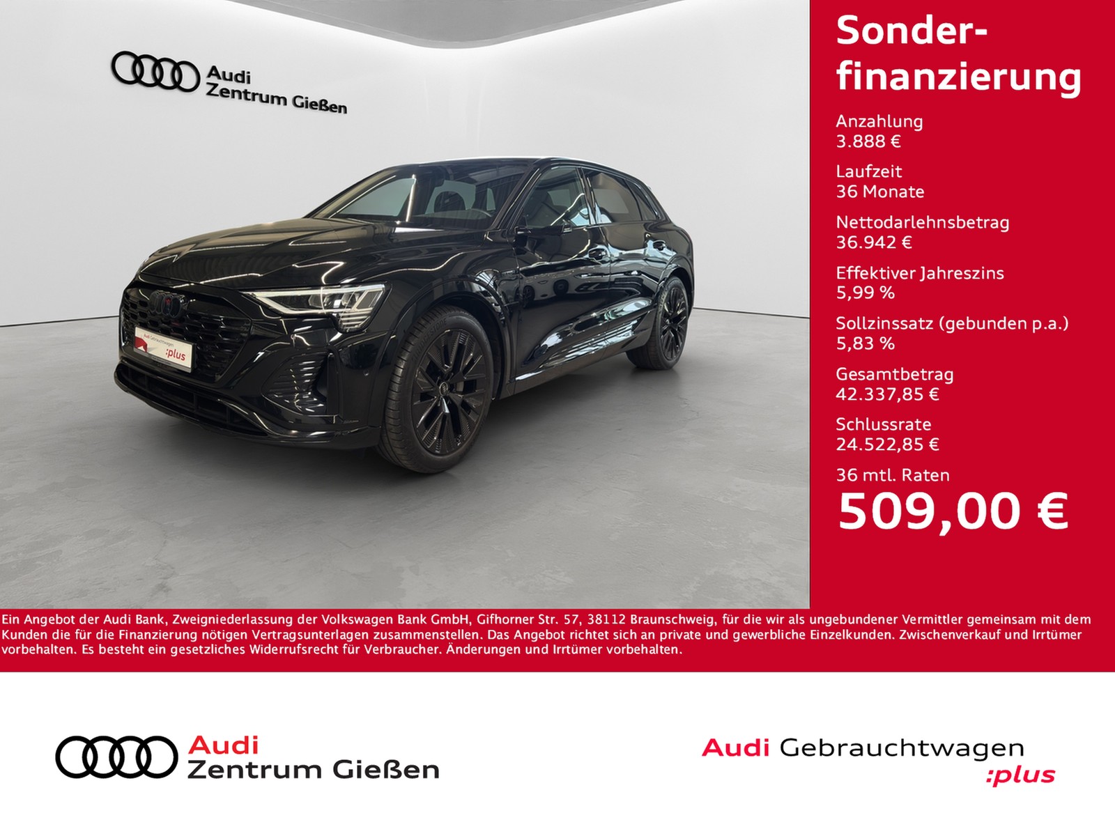 Q8 e-tron 50 quattro S line Black 360°Kamera Matrix-LED
