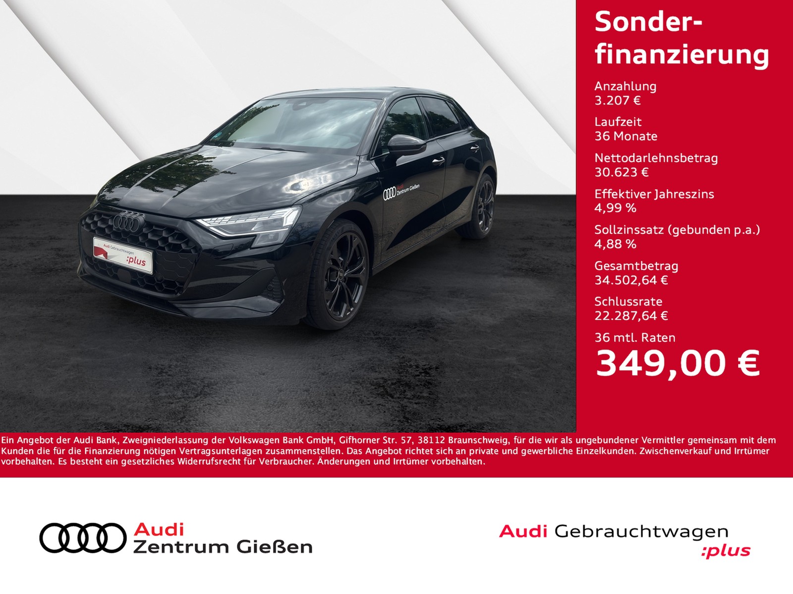 A3 Sportback 30 TFSI advanced black Businesspaket MMI N...