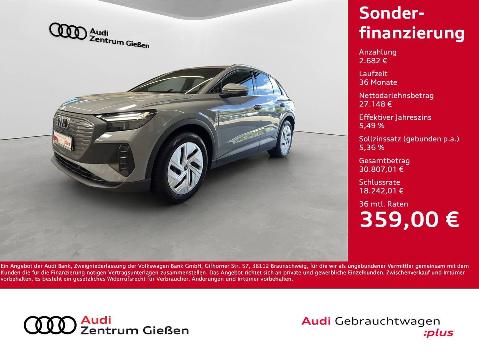 Q4 e-tron 40 basis AHK Assistenzpaket Navi