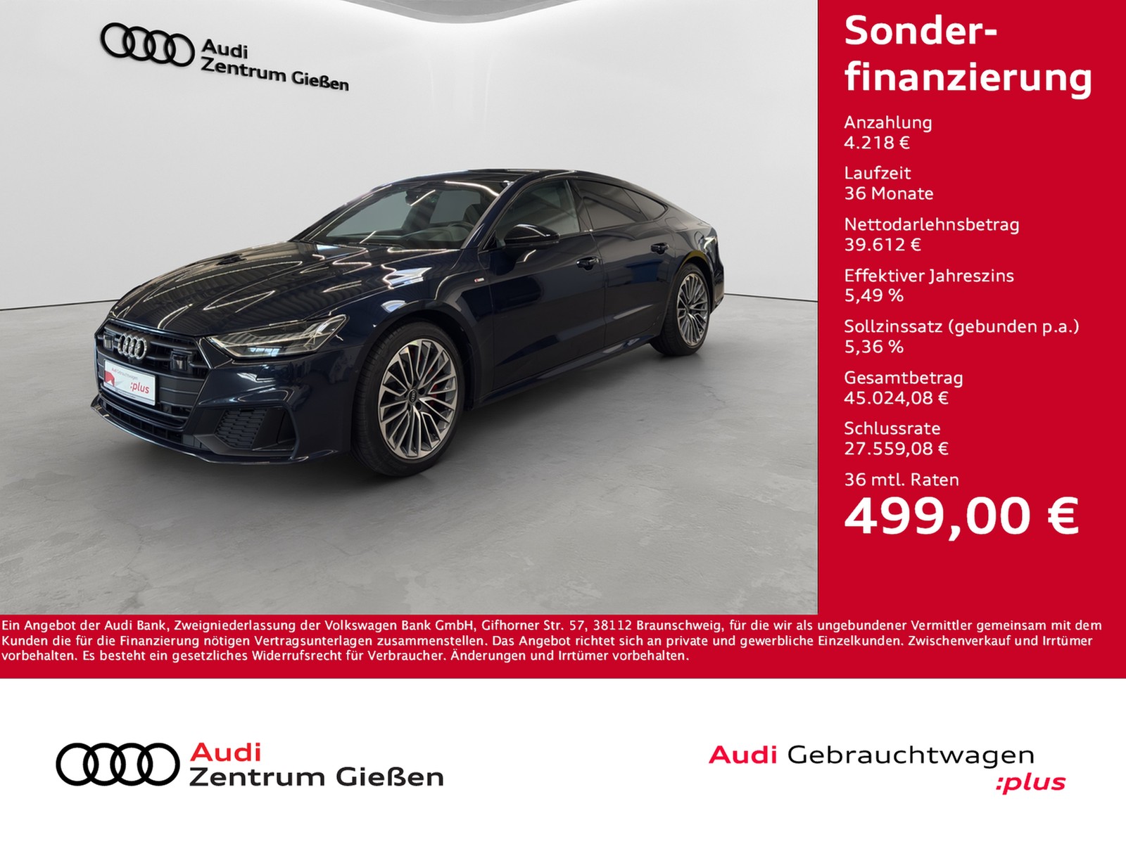 A7 Sportback 55 TFSI e quattro Black AHK B&O HuD Pano 3...