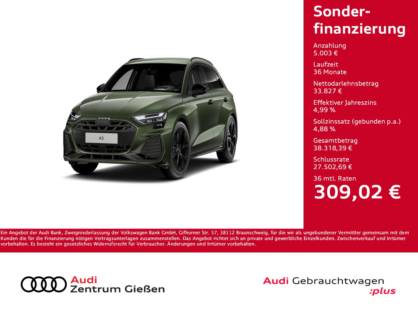 A3 Sportback 35 TFSI S line Black HuD Matrix-LED SONOS