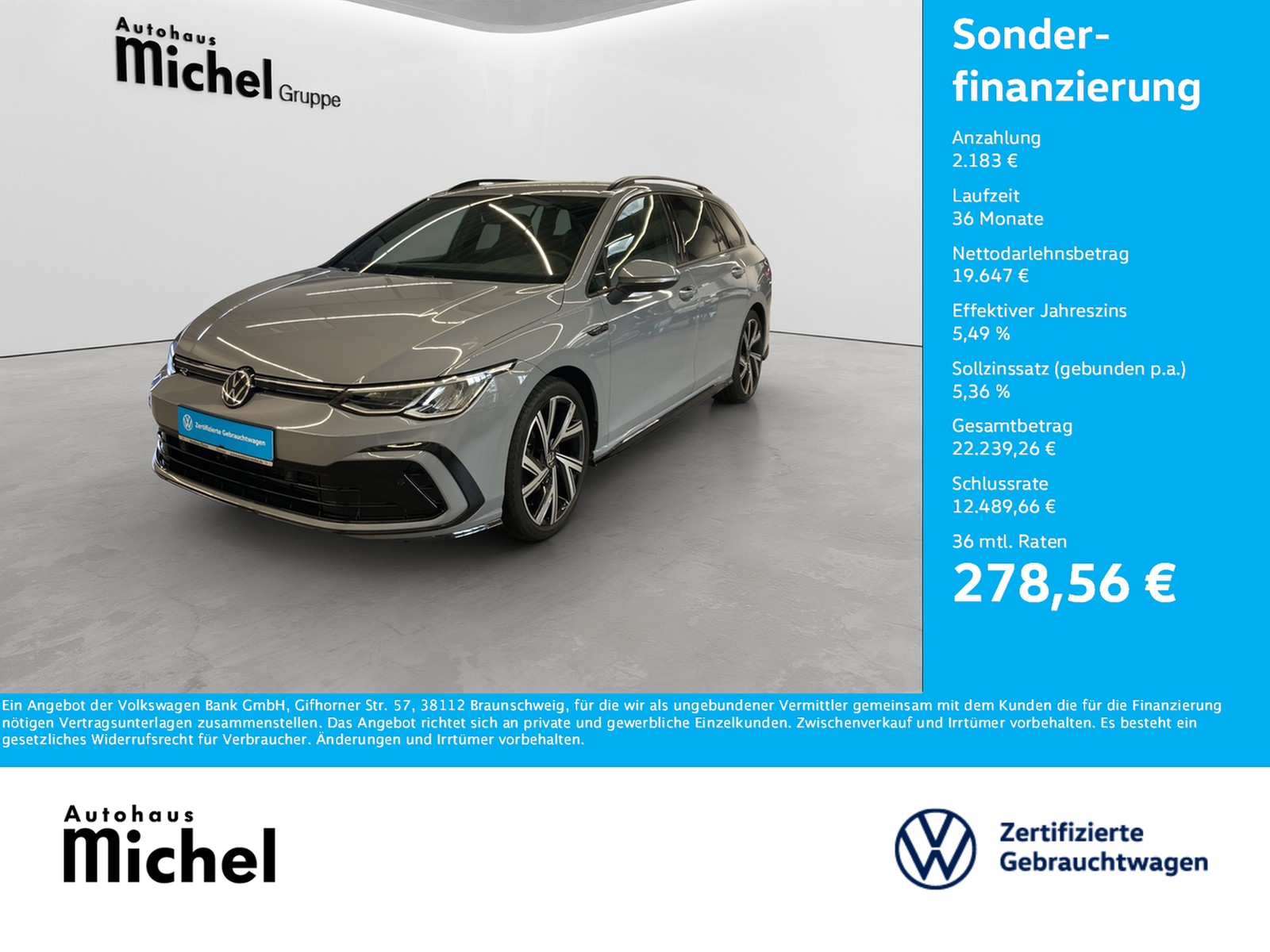 Golf 8 Variant TSI R-Line ACC LED Navi AHK Alu-18Zoll