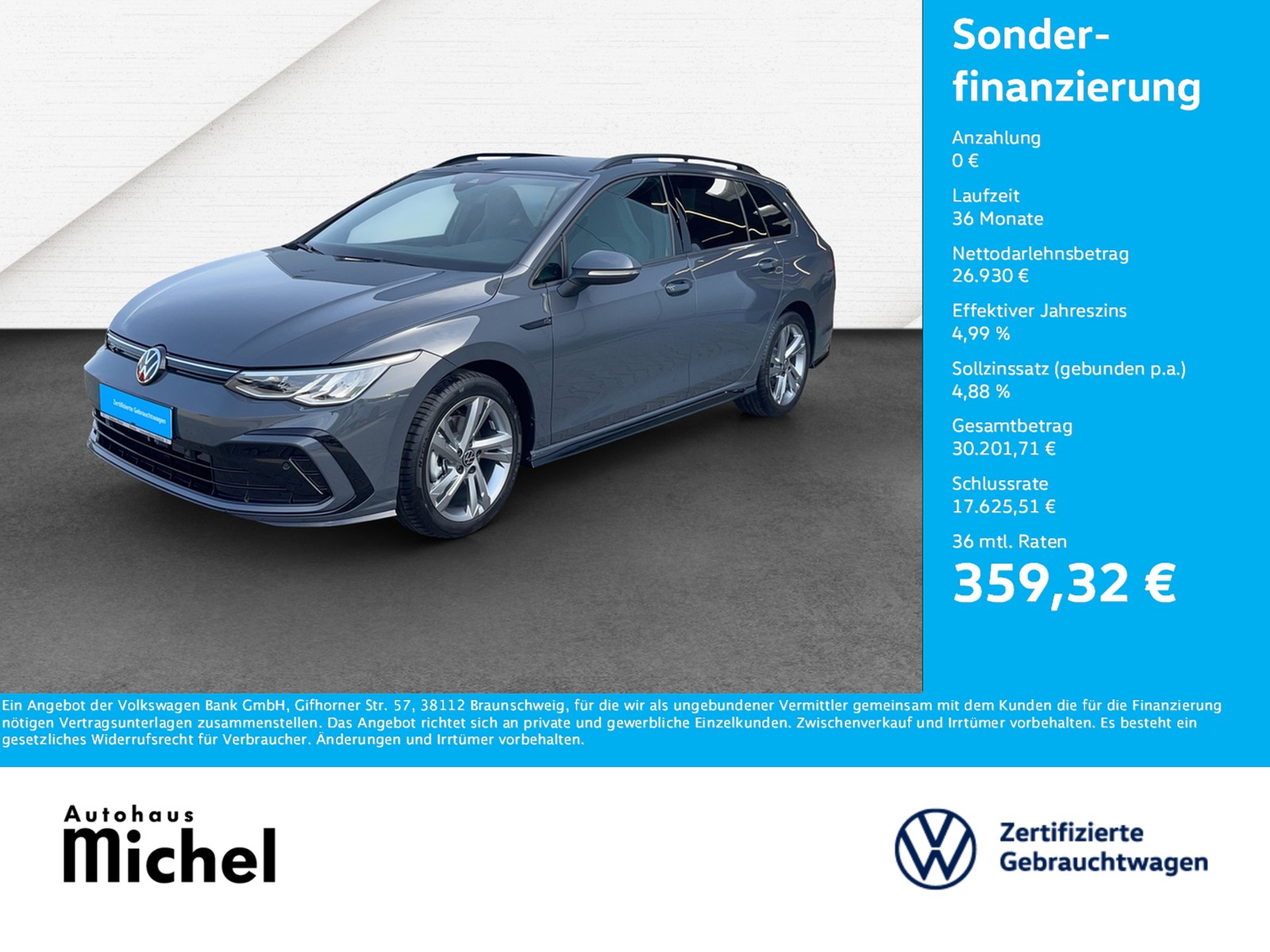 Golf 8 Variant 1.5 eTSI DSG R-Line ACC LED Navi AppConn...