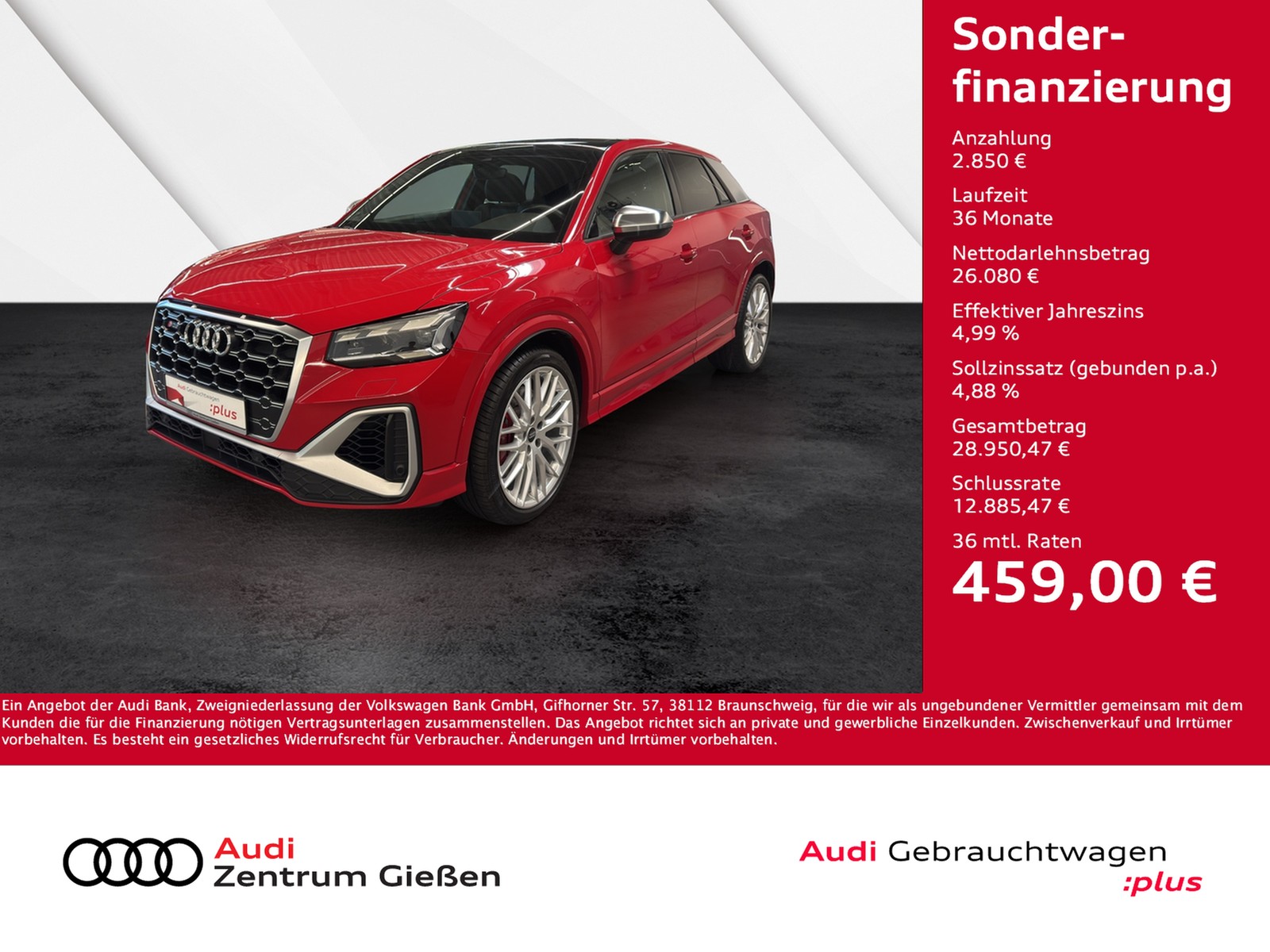 SQ2 2.0 TFSI quattro B&O AHK MATRIX PANO NAVI