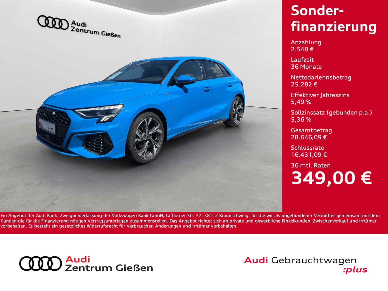 A3 Sportback 35 TFSI S-tronic S line Black Navi LED