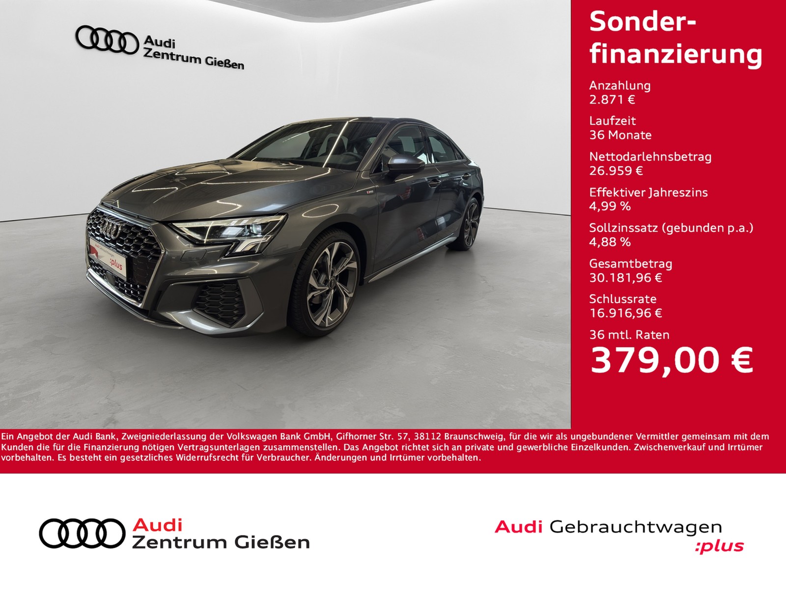 A3 Limousine 35 TFSI S line Kamera Navi LED