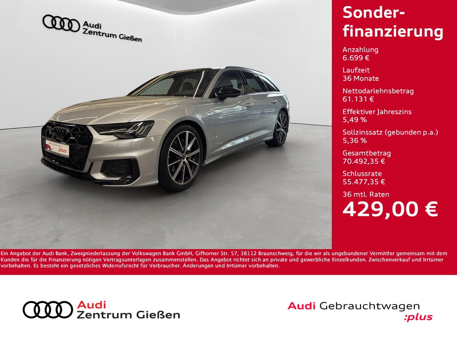 A6 Avant 50 TDI quattro S line competition Pano B&O Mat...