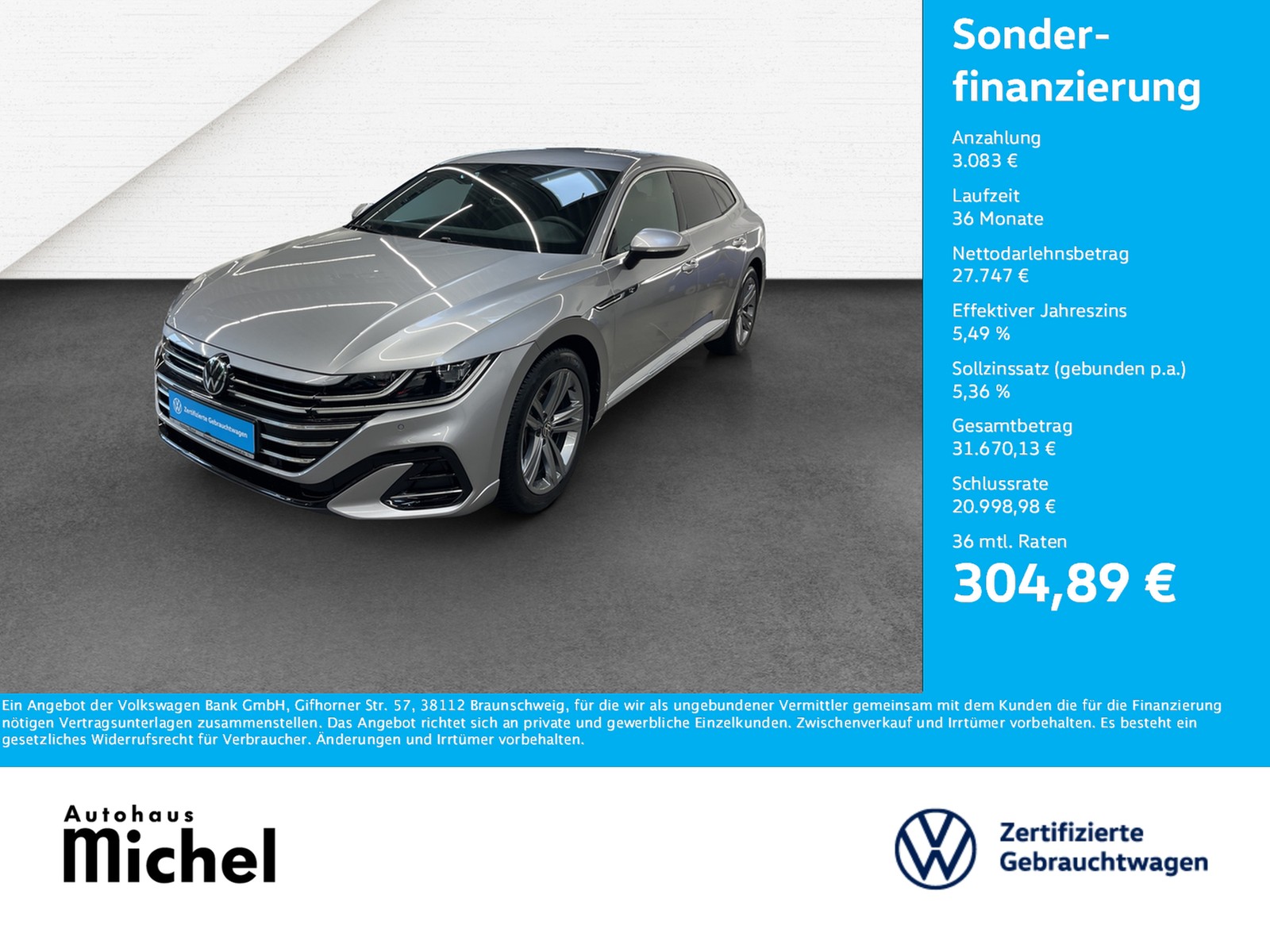 Arteon Shooting Brake TDI DSG R-Line IQ-Light Navi AHK