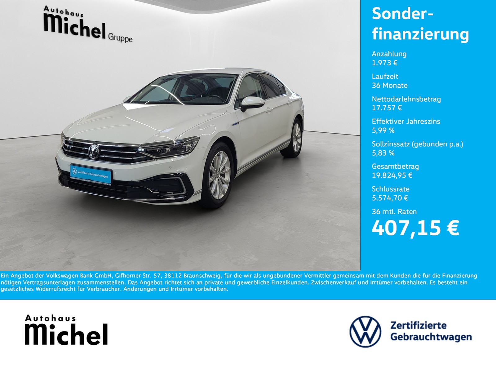 Passat 1,4 TSI Plugin-Hybrid DSG GTE IQ-Light Standh.ACC Kamera