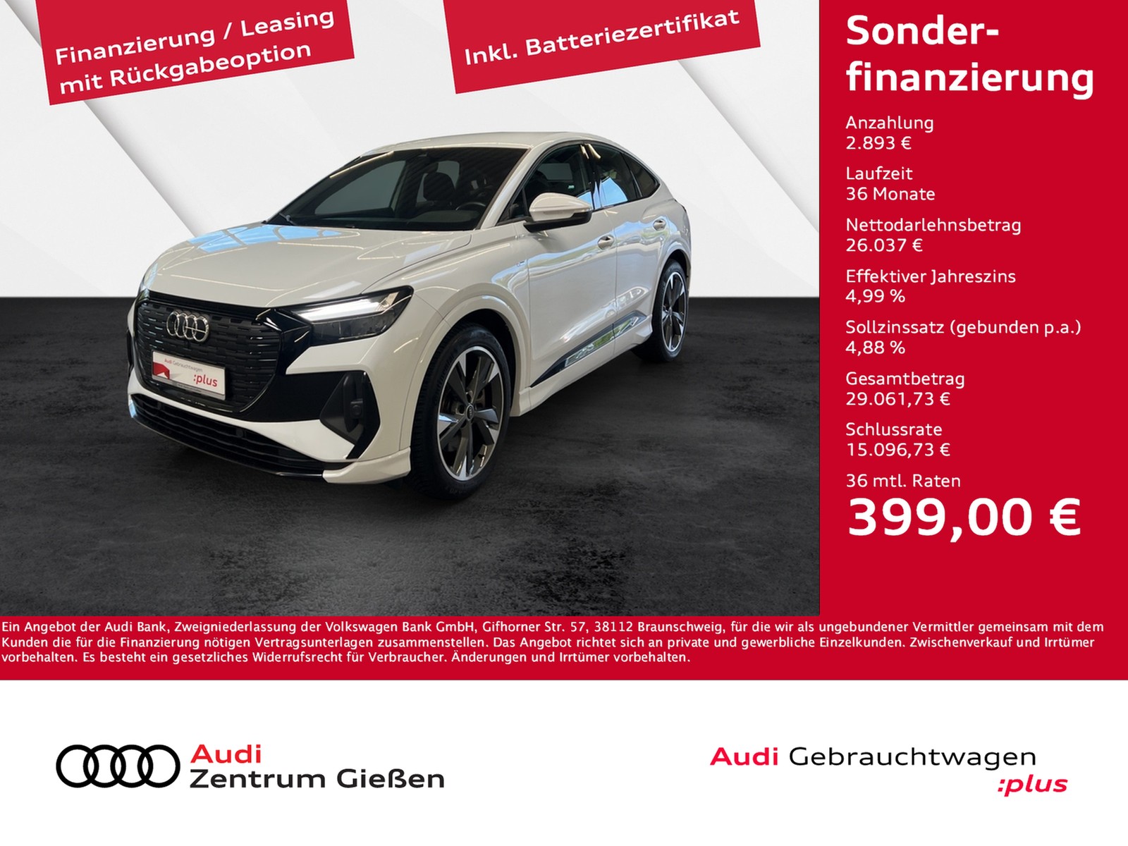 Q4 e-tron Sportback 40 S line Black MMI Navi Plus