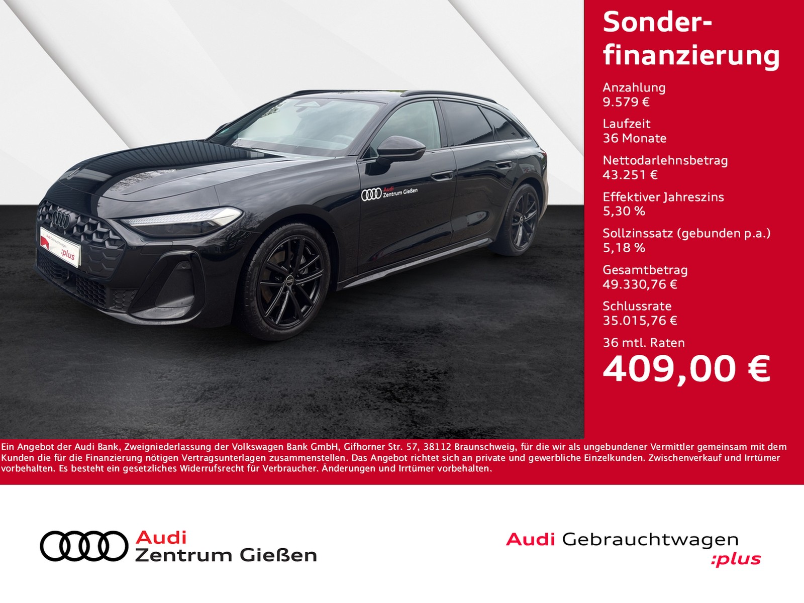 A5 Avant TFSI S line Black AHK Assistenzpaket Navi LED