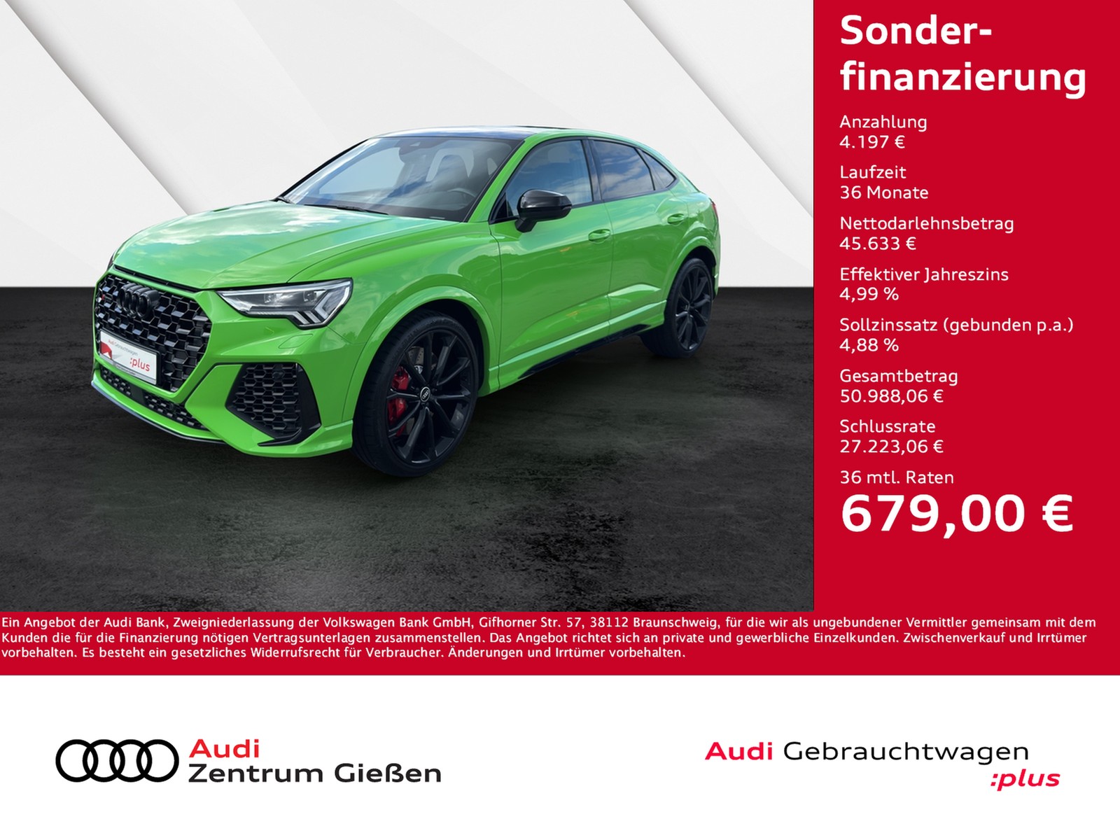 RS Q3 Sportback 2.5 TFSI quattro Black B&O Pano Matrix 