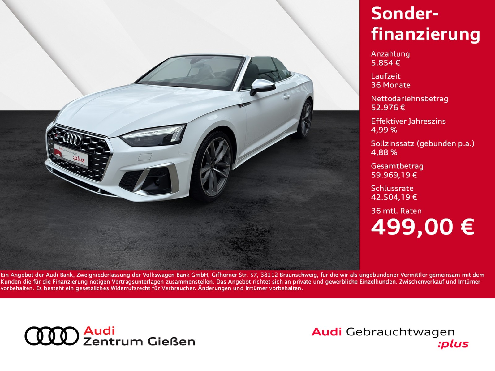 S5 Cabriolet 3.0 TFSI quattro MATRIX AHK S-Sportsitze