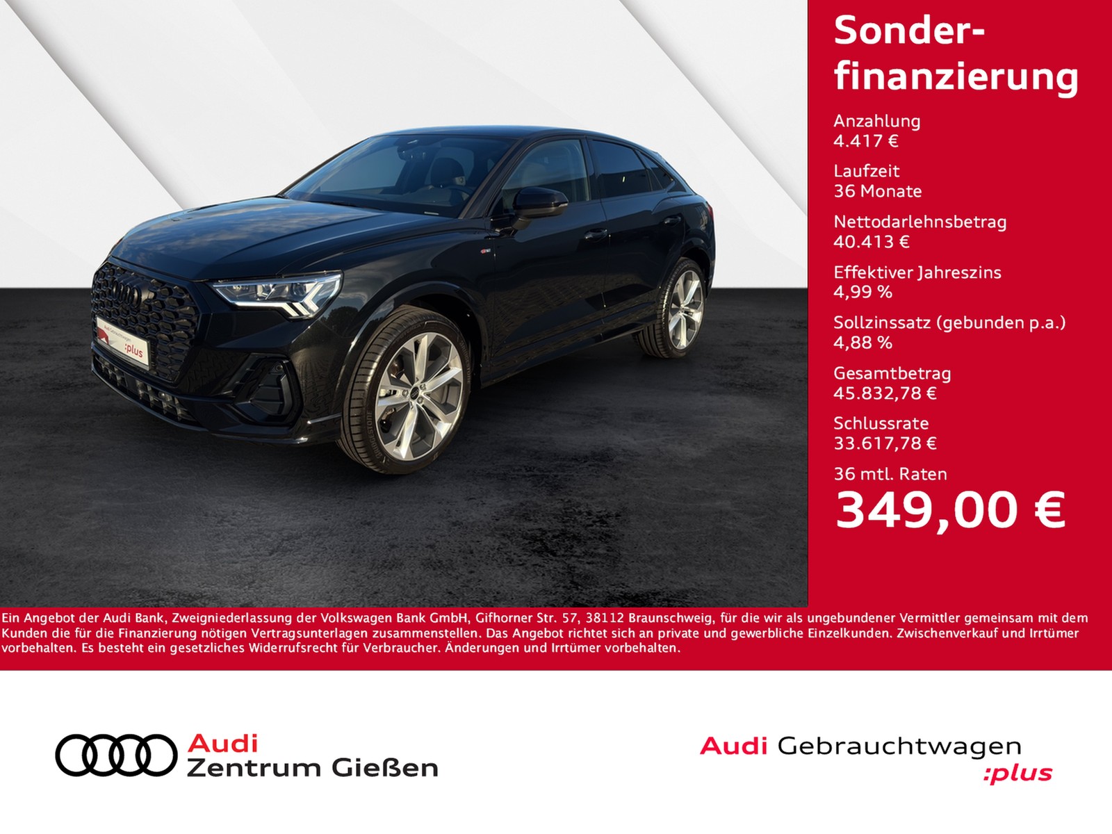 Q3 Sportback 35 TFSI S line Black AHK Pano SONOS 360°K...