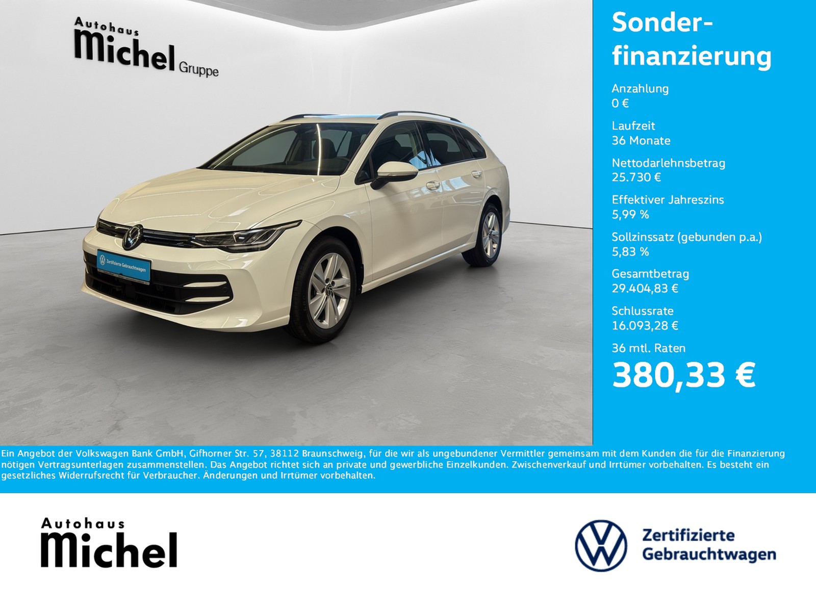 Golf 8 Variant TSI Life ACC LED AHK Panodach Kamera