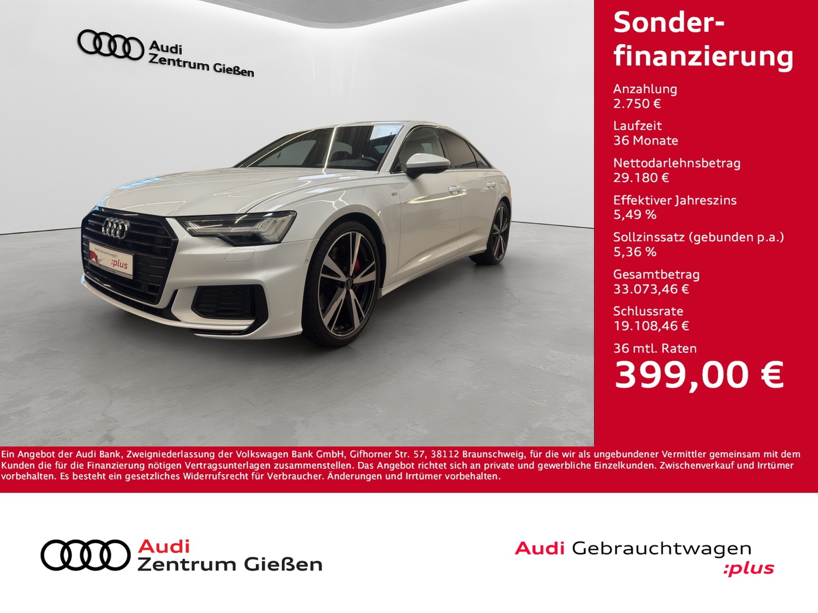 A6 Limousine 55 TFSI e quattro S line Black B&O AHK Mat...
