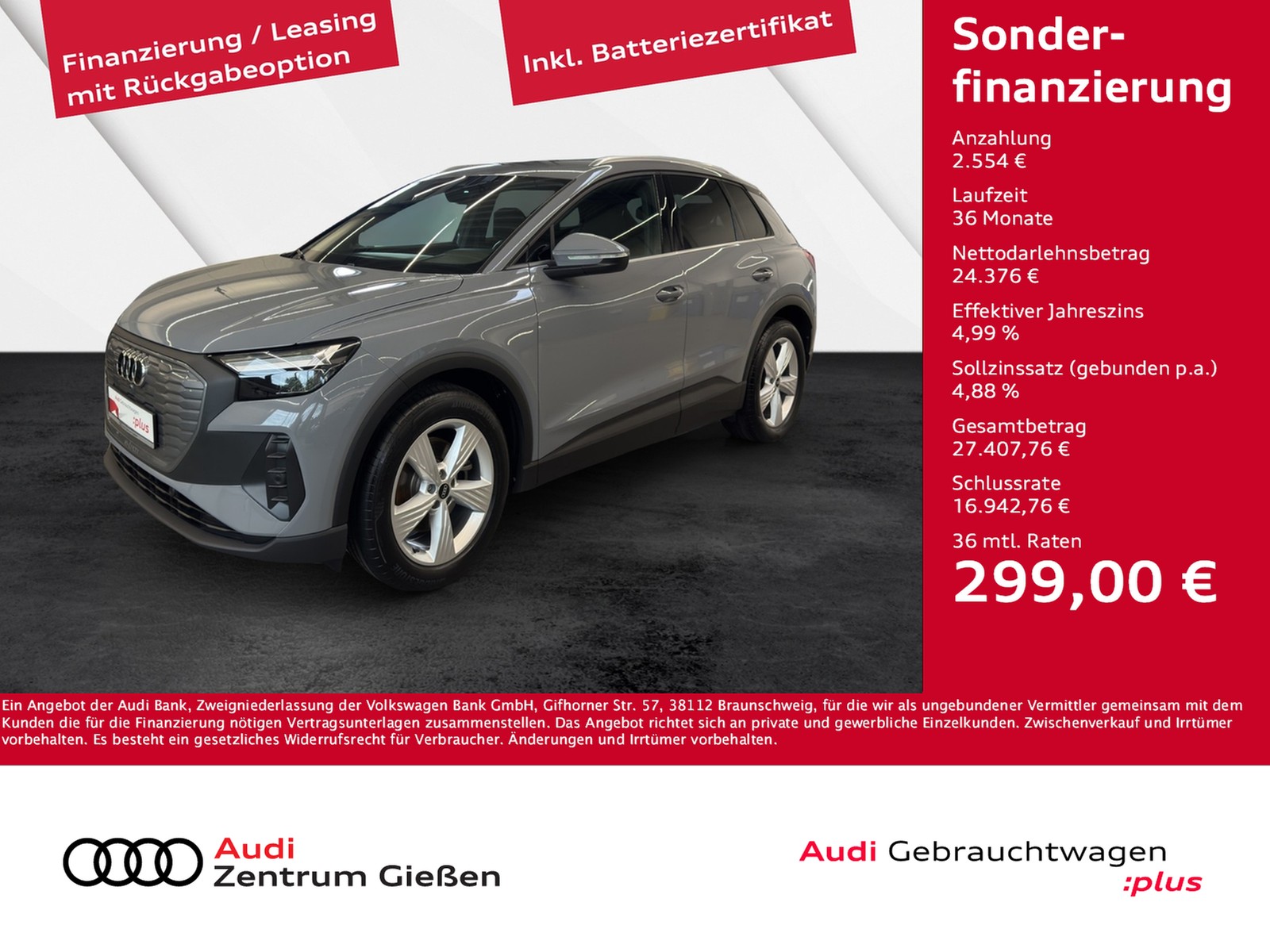 Q4 e-tron 35 basis Assistenzpaket Komfortpaket LED