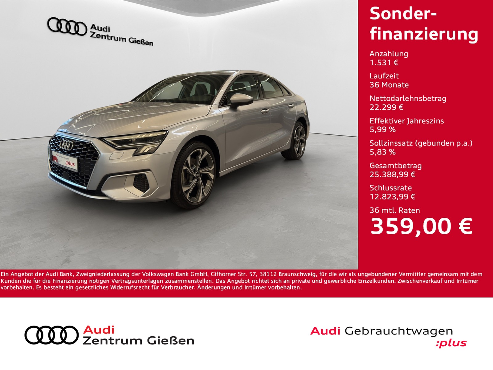 A3 Limousine 35 TFSI advanced S line B&O LED Navi