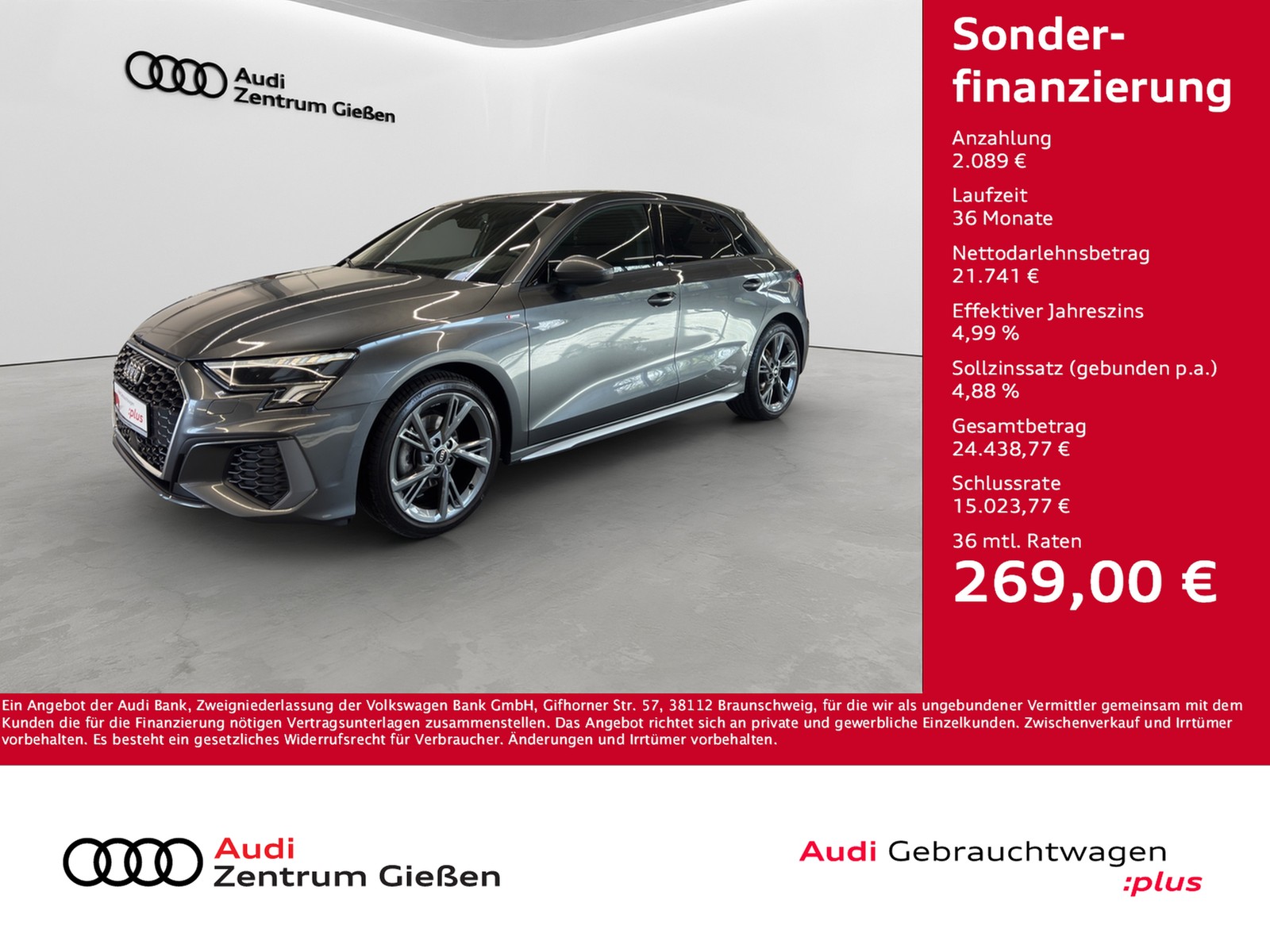 A3 Sportback 30 TFSI S line Navi LED