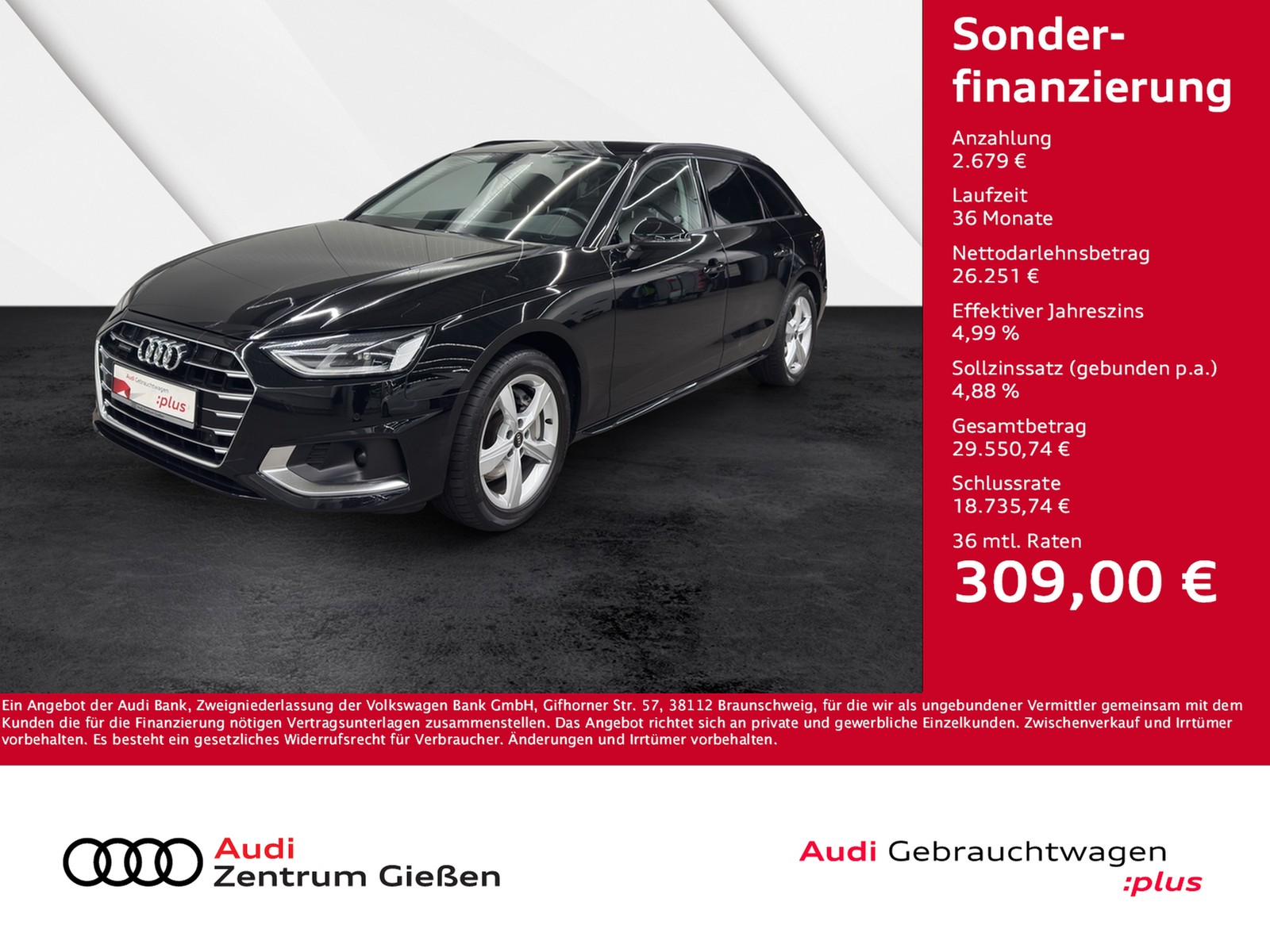 A4 Avant 40 TDI quattro advanced Assistenzpakete