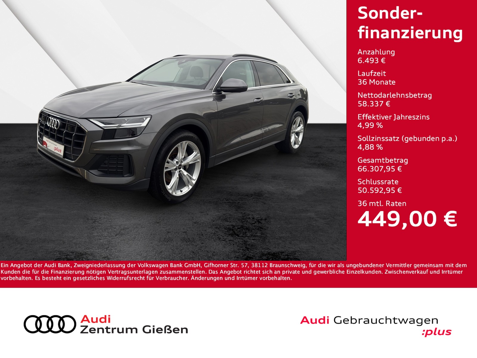 Q8 50 TDI quattro HuD AHK 360°Kamera Luftfederung
