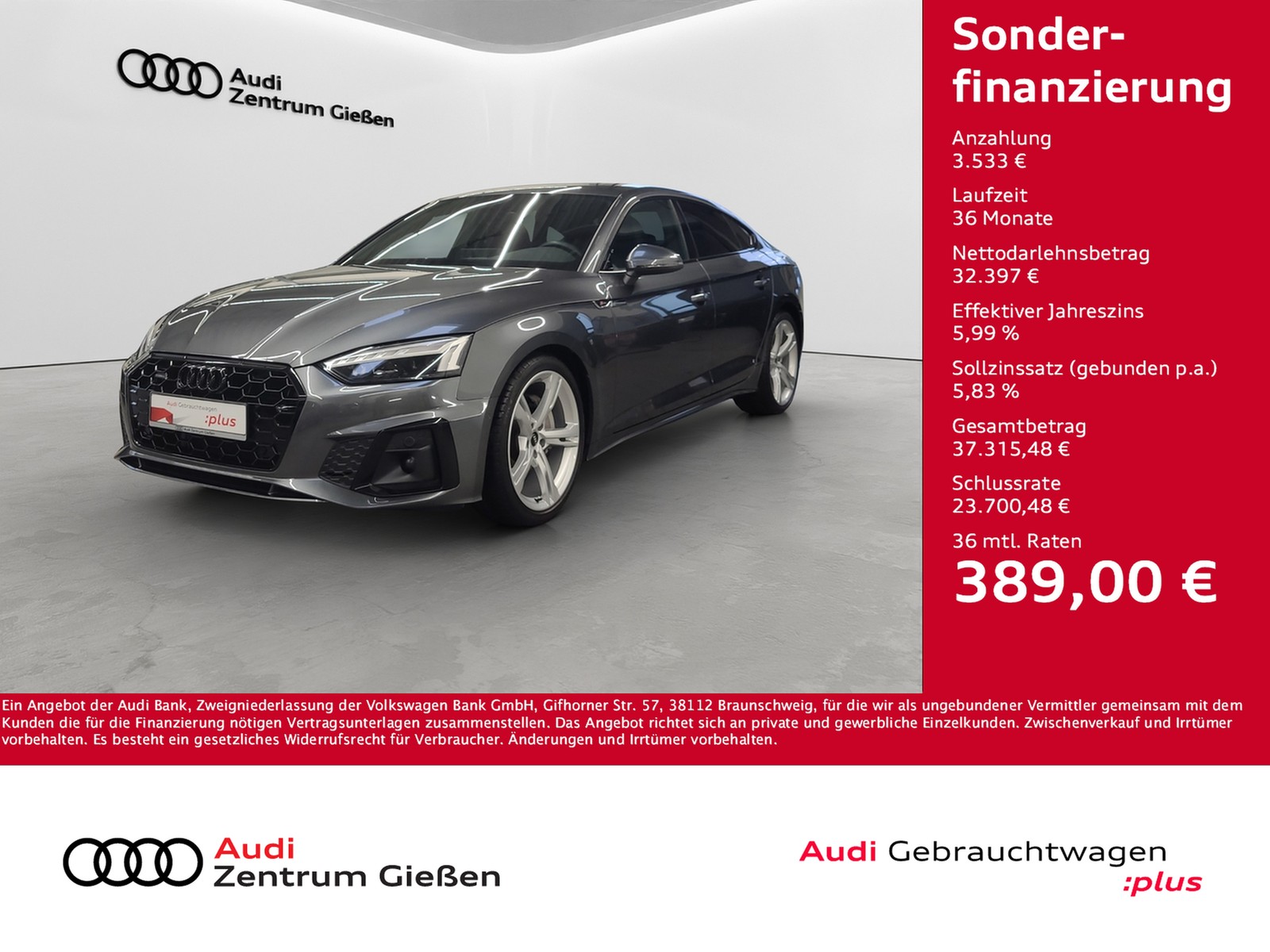 A5 Sportback 40 TDI quattro S line Black Matrix-LED AHK Kamera Navi