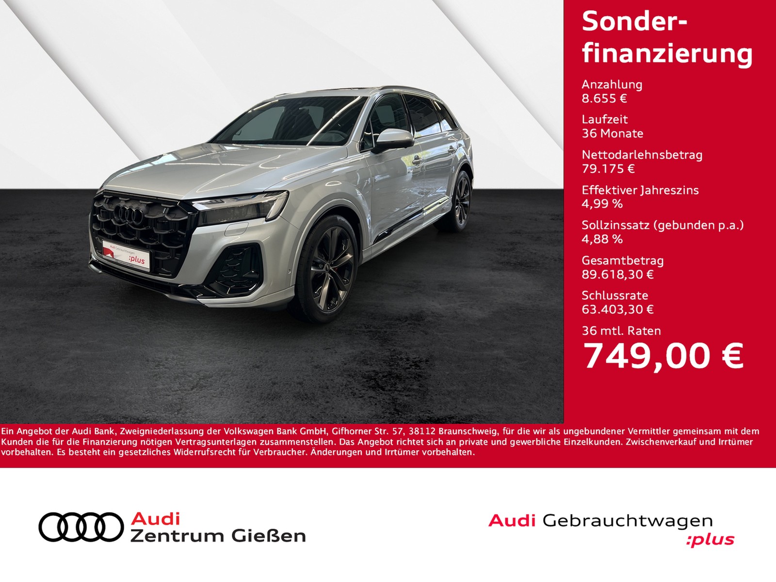 Q7 50 TDI quattro S line Black B&O AHK PANO 7-Sitzer